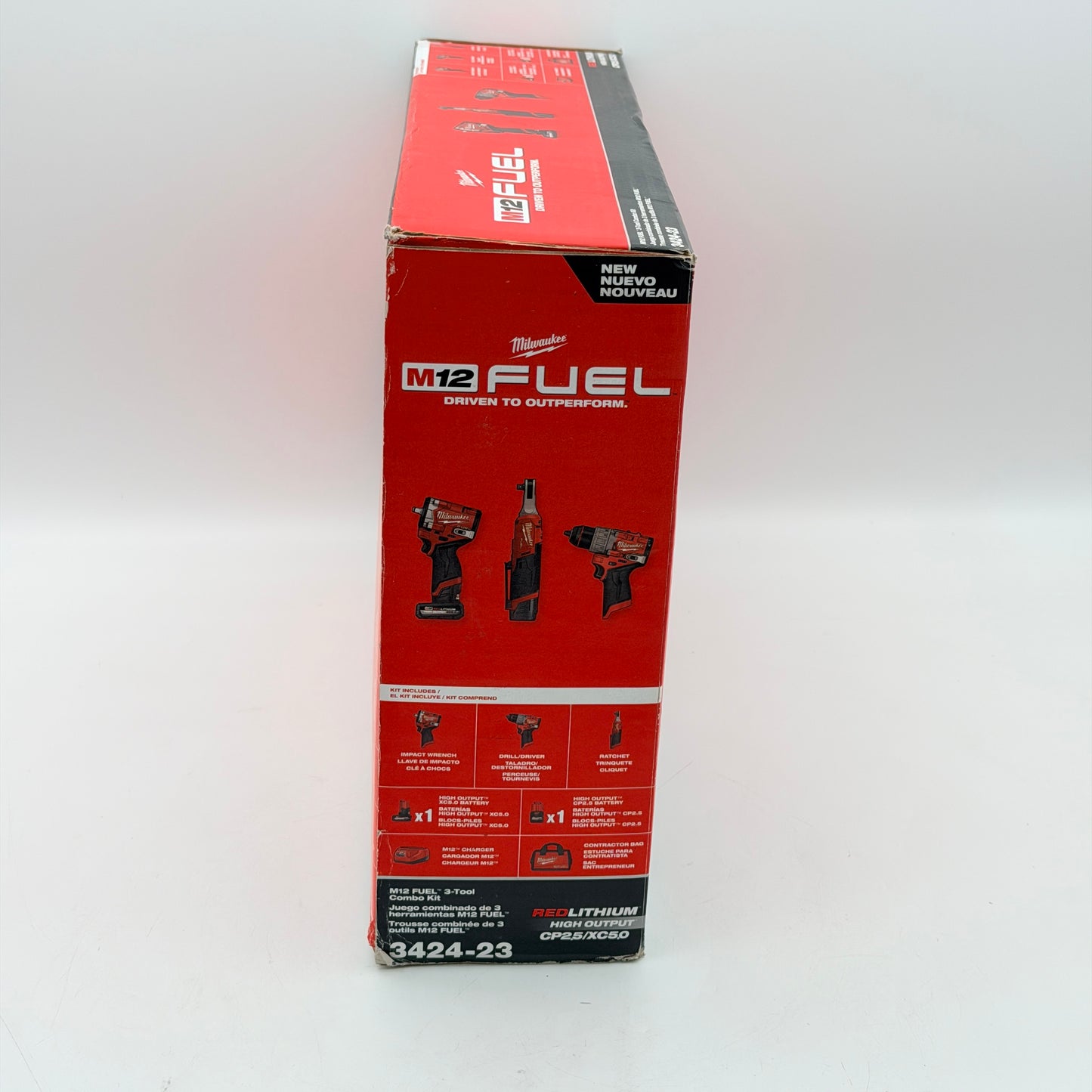 Milwaukee M12 FUEL 3-Tool Combo Kit 3424-23 Stubby Impact Wrench Ratchet Drill - New In Box