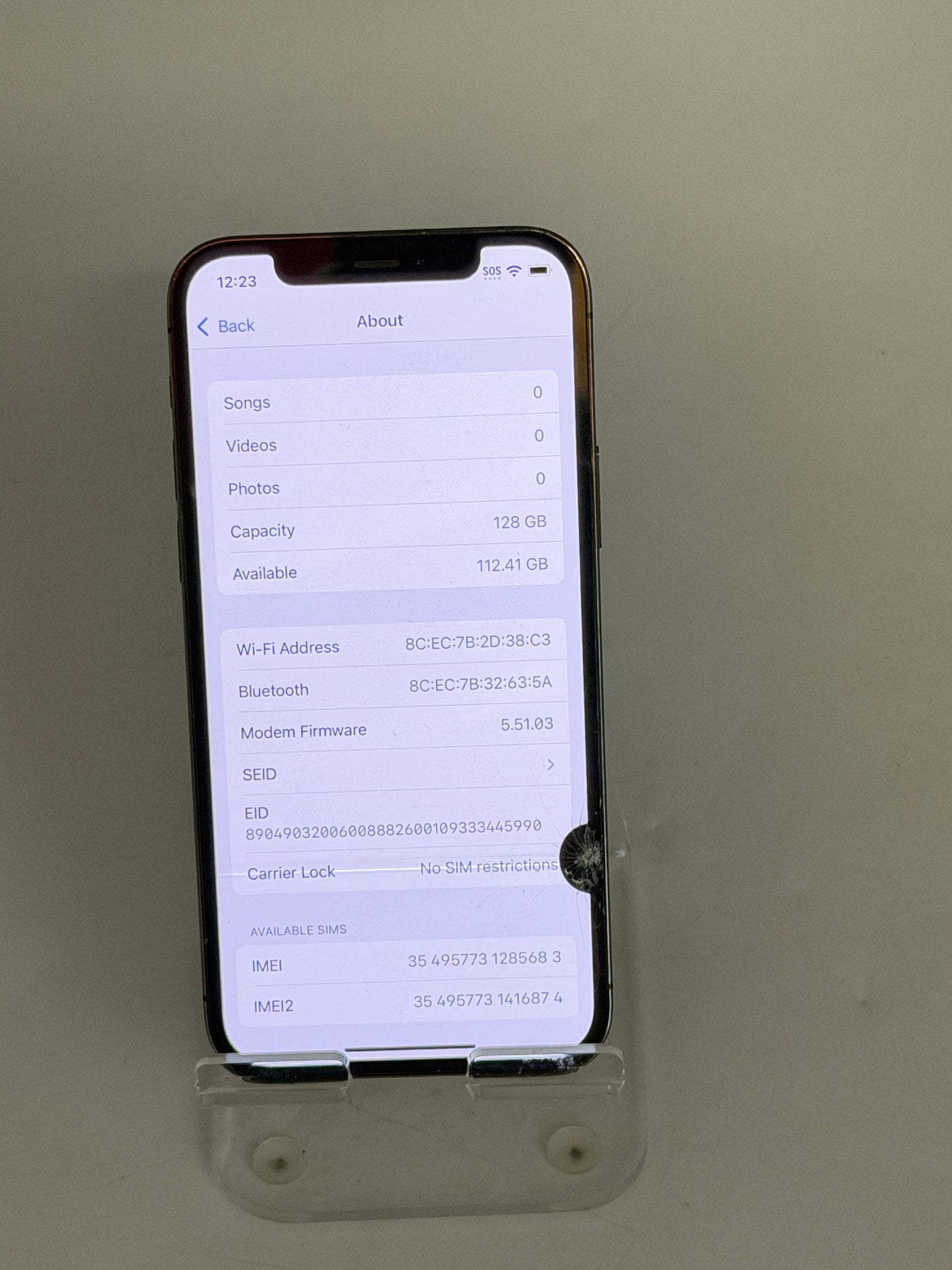 Apple iPhone 12 Pro 128GB Black Unlocked - Broken