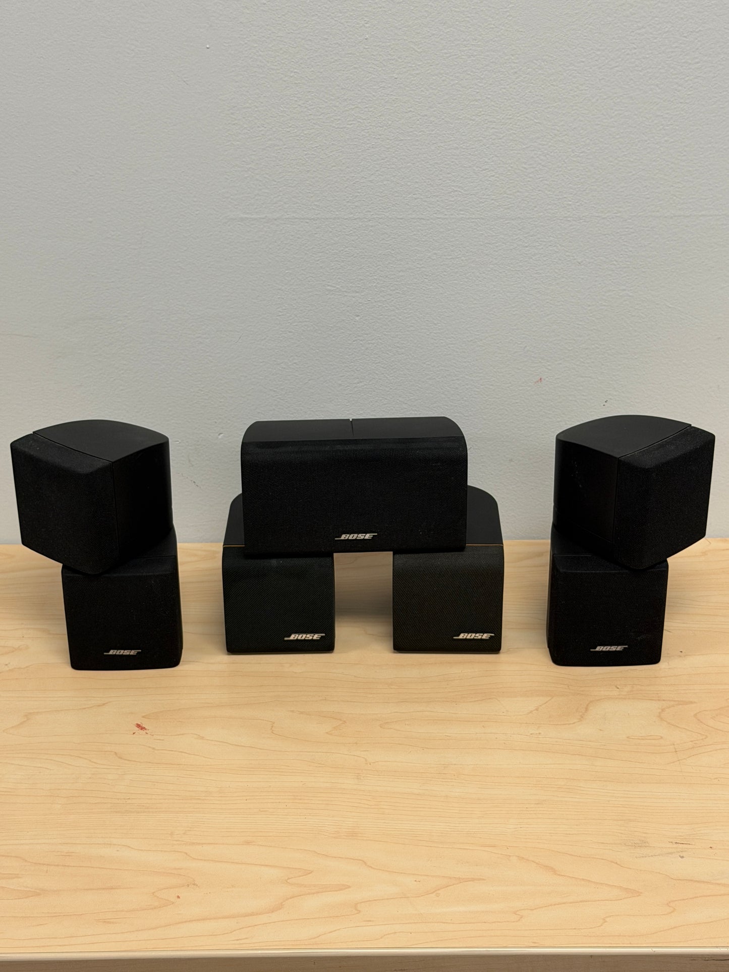 Bose Acoustimass Four Cube Shaped Speakers Works Surround Sound