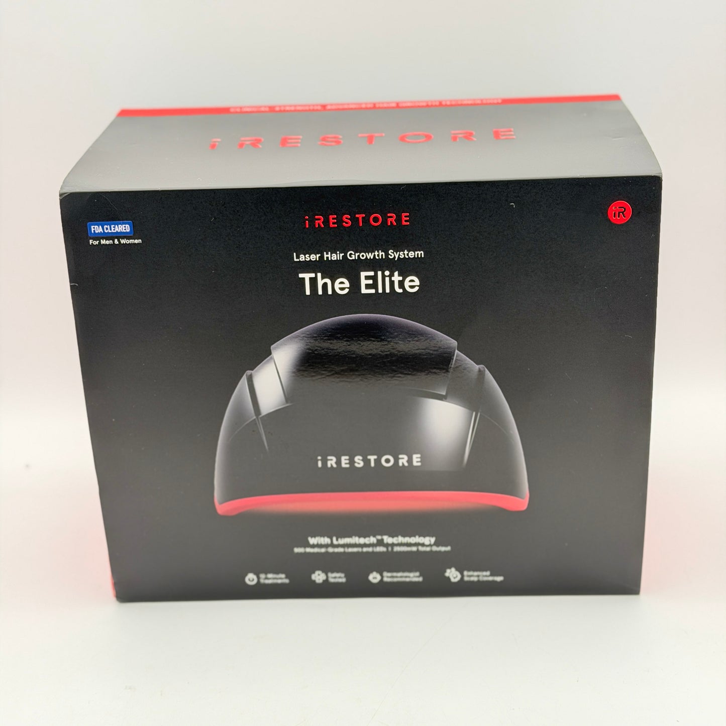 iRestore Elite Laser Hair Growth System ID-510 Black Red New Open Box