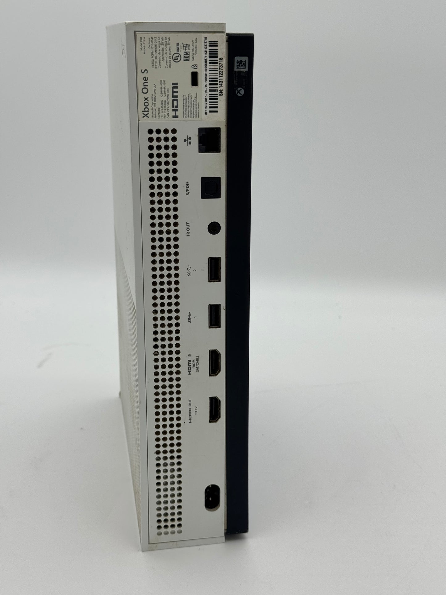 Microsoft Xbox One S 2016 Video Game System (Model: 1681) - White - For Parts Only