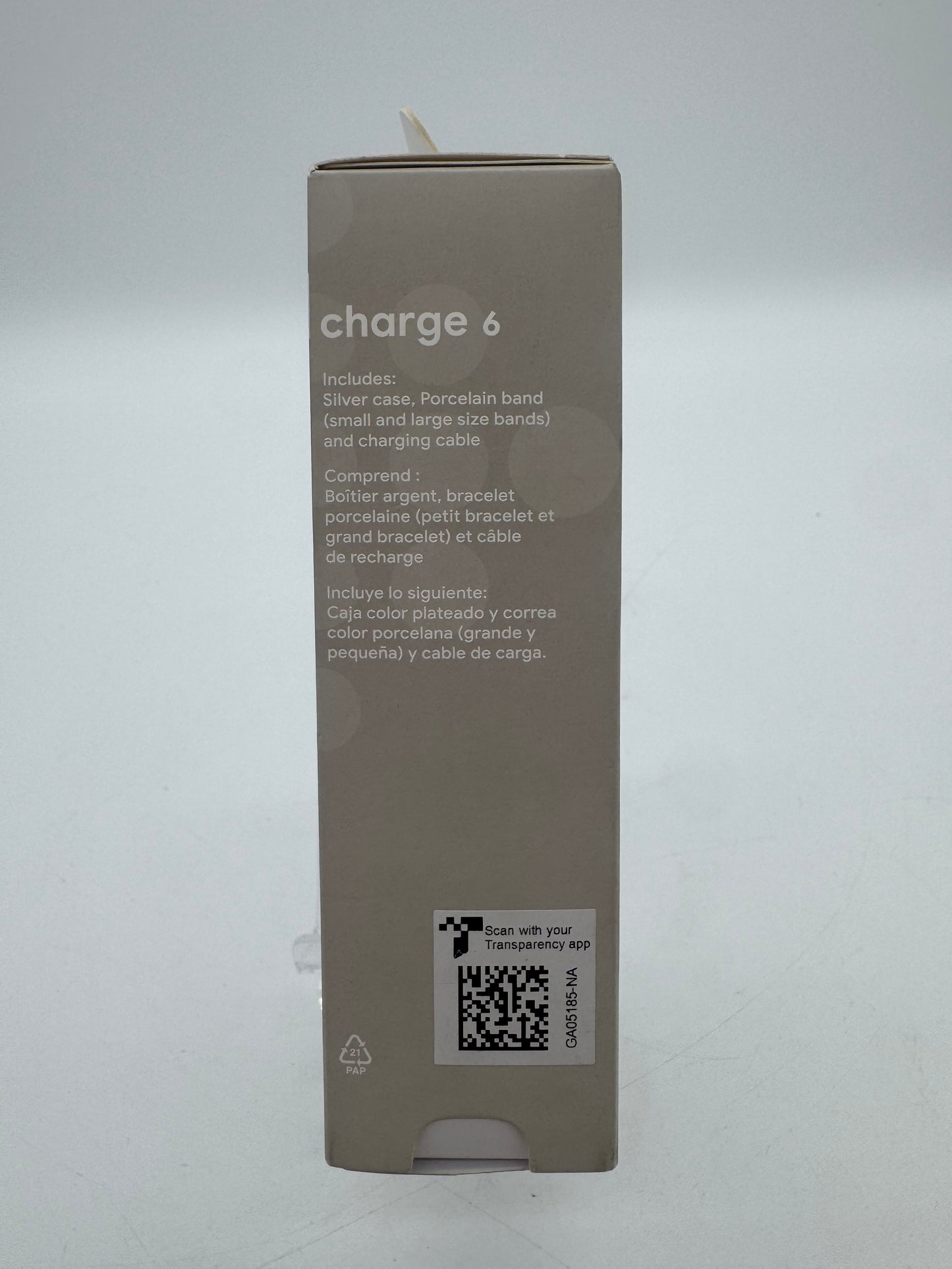 Fitbit Charge 6 Fitness Tracker - White Open Box - Silver Case & Band