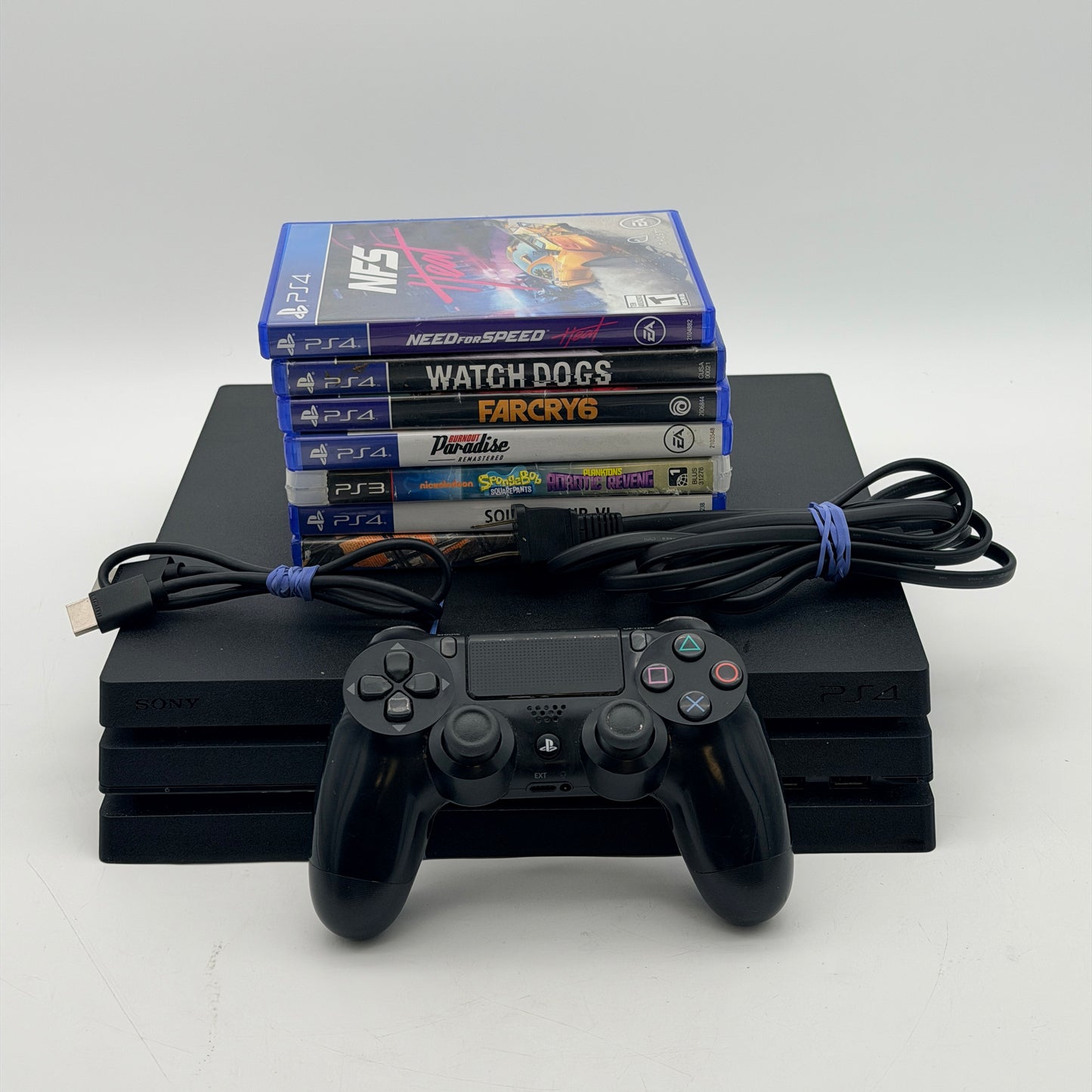 Sony PS2 Fat SCPH-35001 Console Bundle 2 Controllers AV Adapter 5 Games Tested