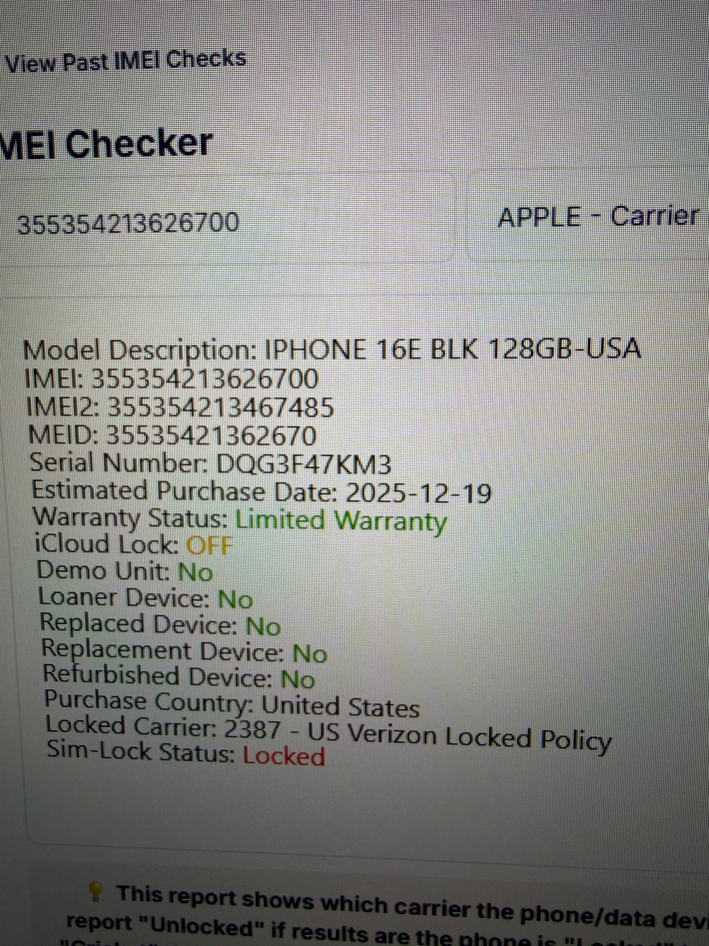 Apple iPhone 16e - 128 GB - Black (Verizon)