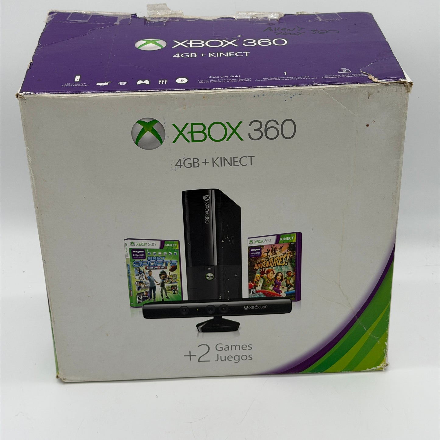 Microsoft Xbox 360 E 1478 4GB Video Game Console BLACK -5 Games Included