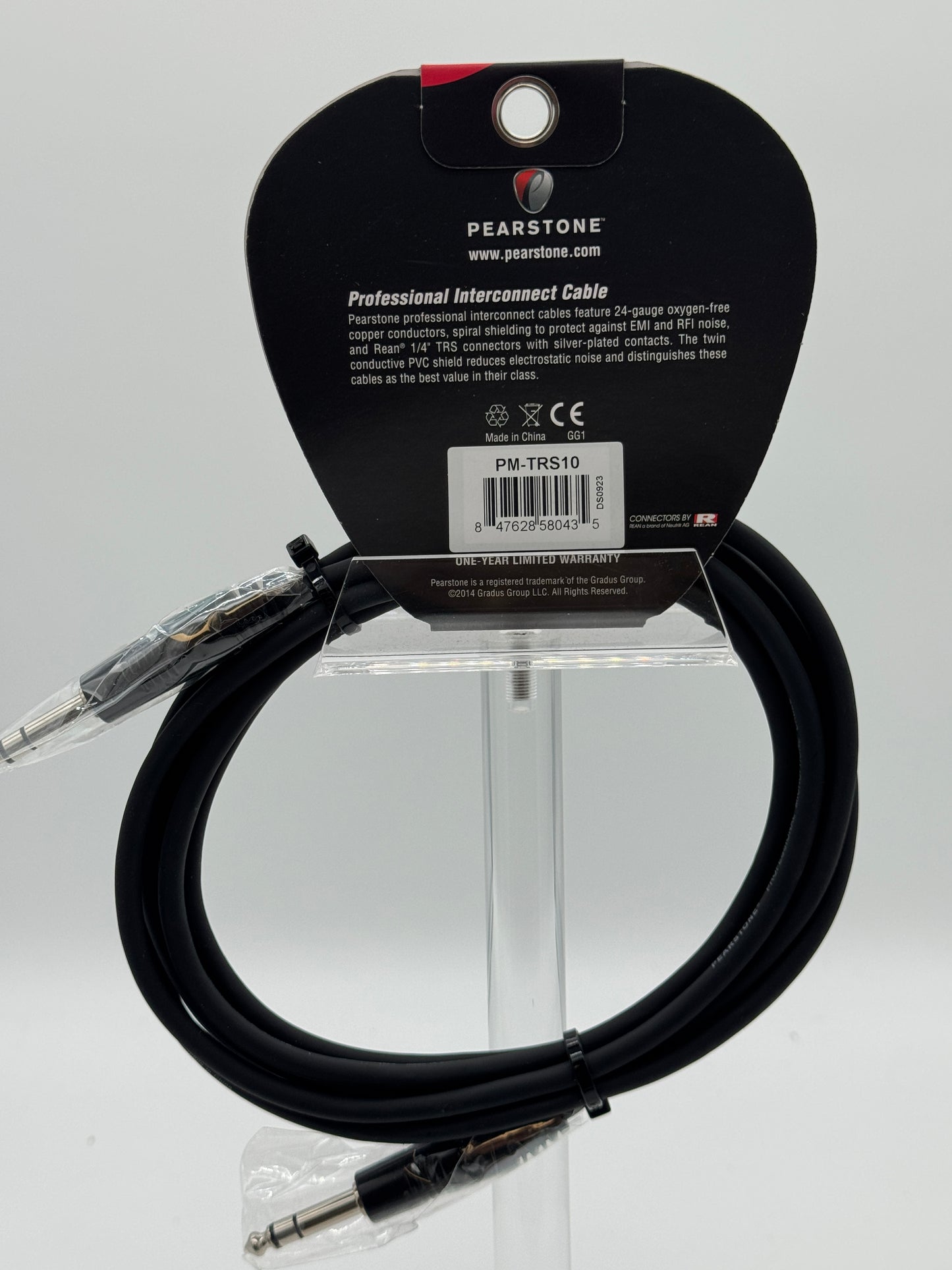 Pearstone Professional Microphone Cable 10' - Black - DJ Equipment - New In Box