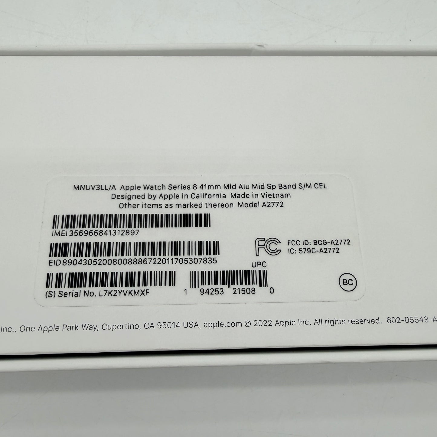 Apple Watch Gen 8 Series 8 Cell 42mm Midnight Aluminum - Midnight Sport Band