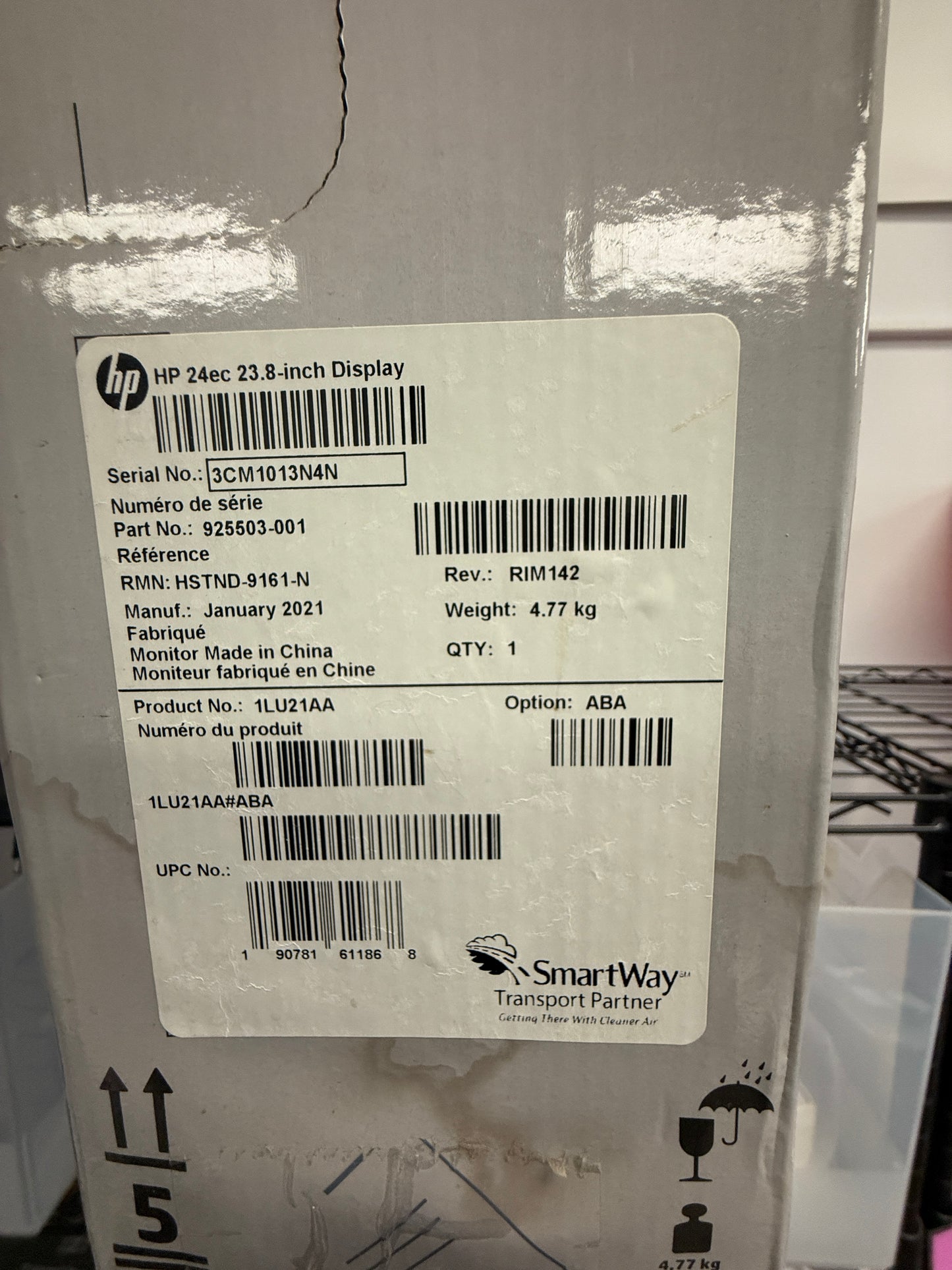 HP 24EC 23.8" IPS Full HD Monitor - Black - Used With Box