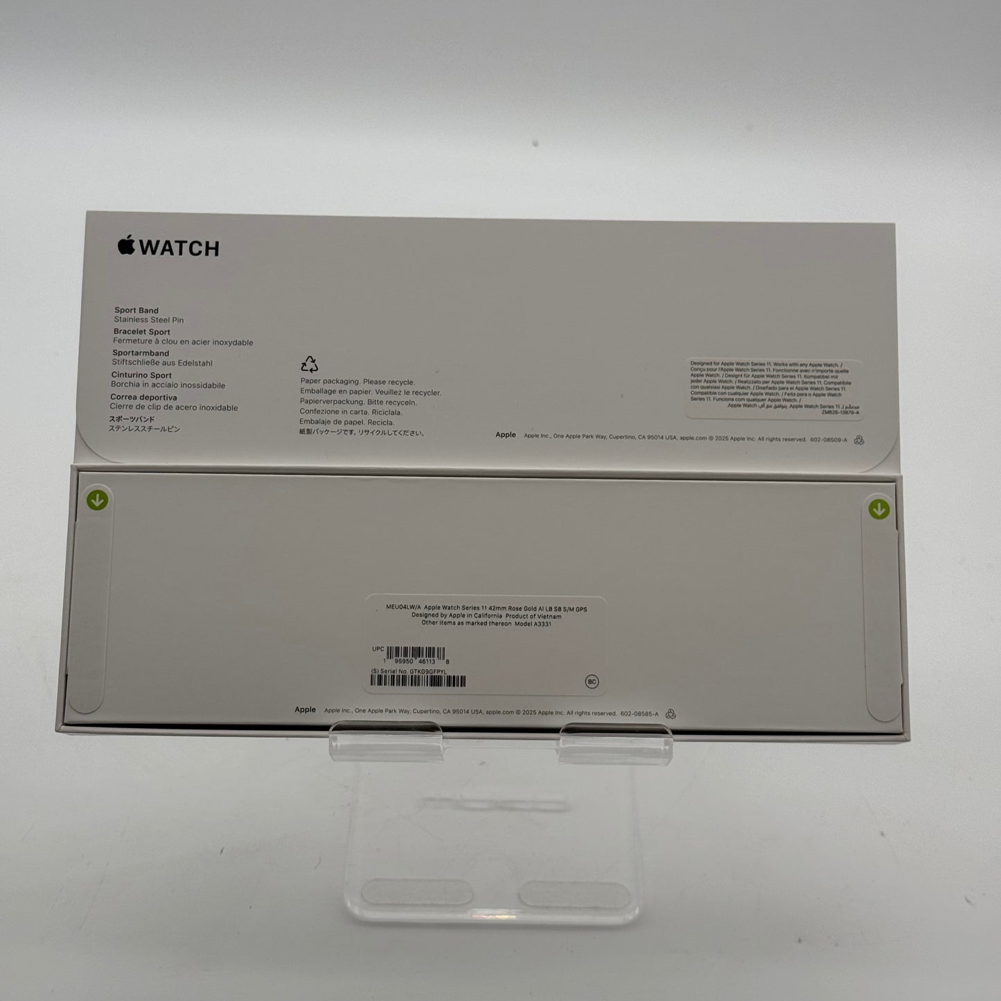 Apple Watch Series 11 42mm GPS A3331 Gold Nike Sport Loop Unlocked NEW
