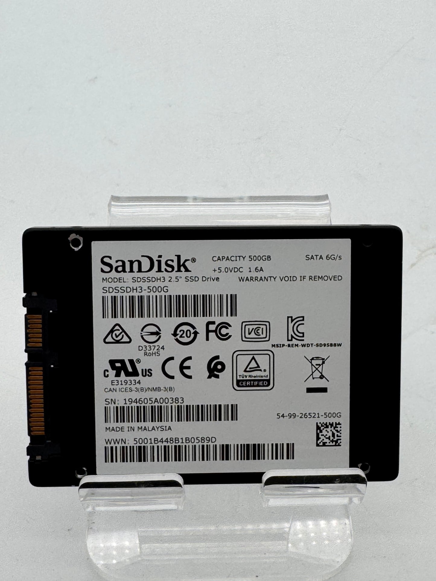 SanDisk 2.5" Ultra 3D SSD 500GB SATA III 6Gbps SDSSDH3-500G Black