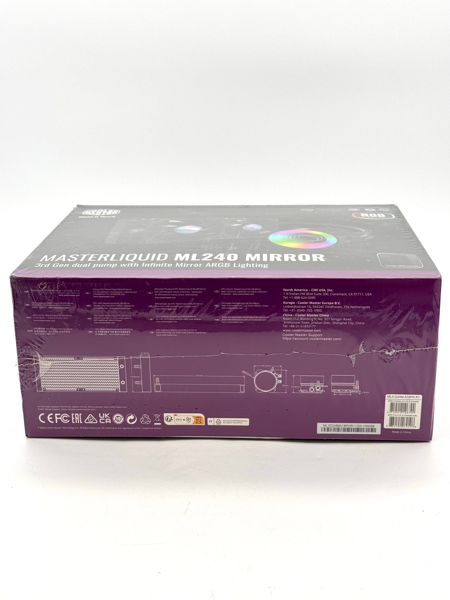 Cooler Master MasterLiquid ML240 Mirror ARGB AIO CPU Liquid Cooler 240mm NEW