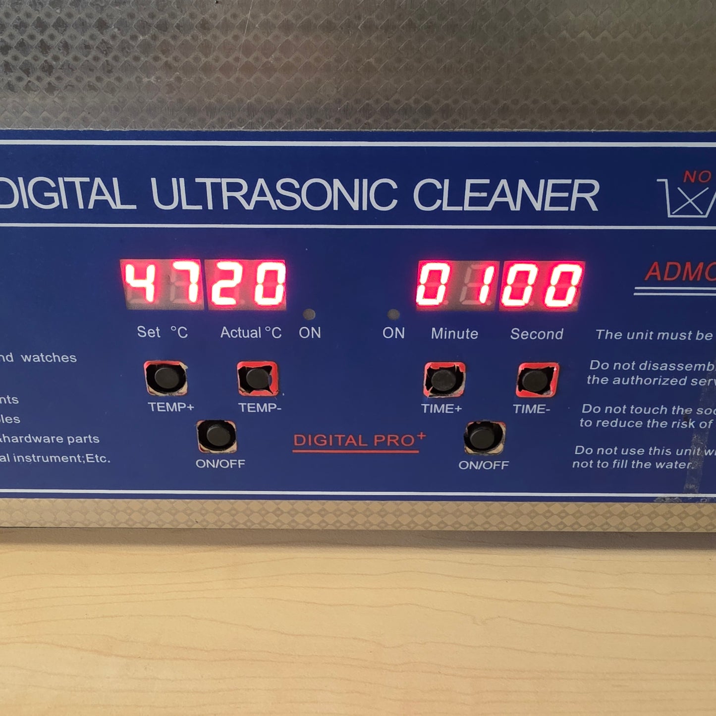 CO-Z Digital Ultrasonic Cleaner Silver Stainless Steel Sonic Bath Jewelry Tools TESTED