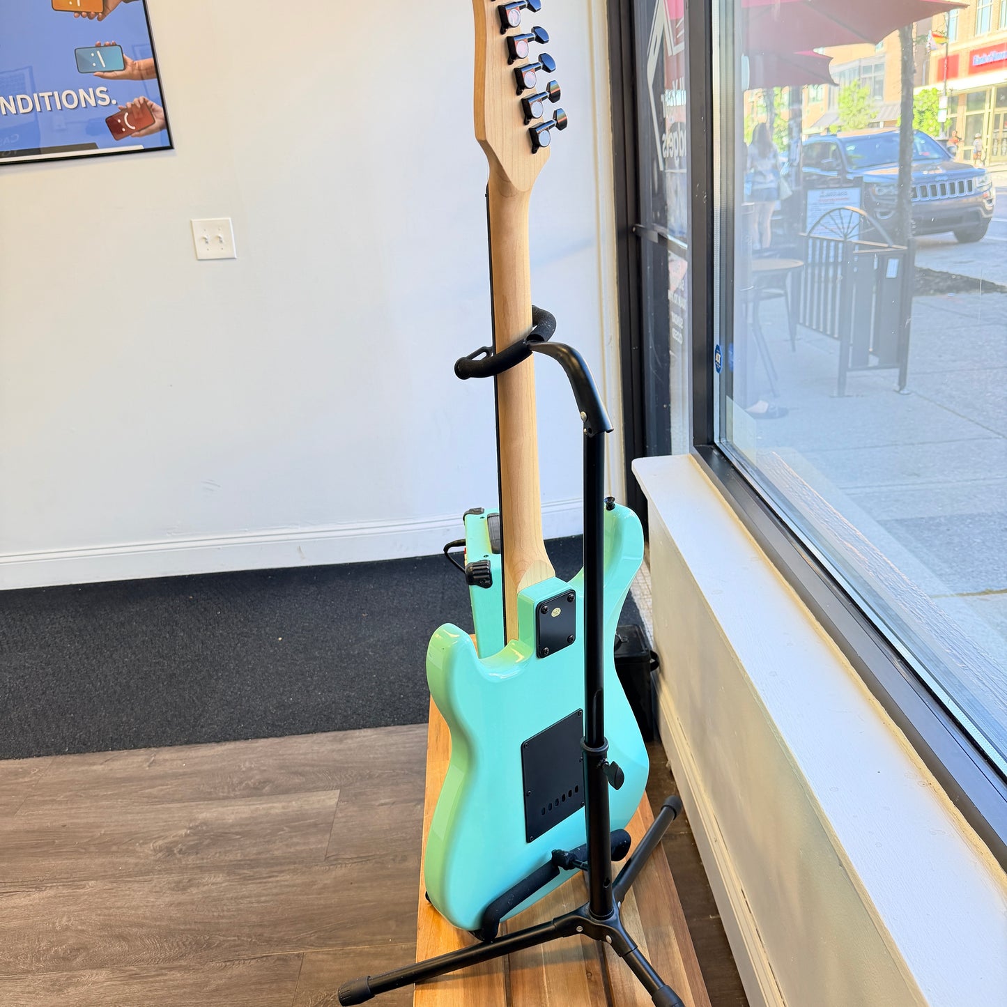 XTM Strat Electric Guitar Bundle With Amplifier Guitar Stand Cable Starter Pack