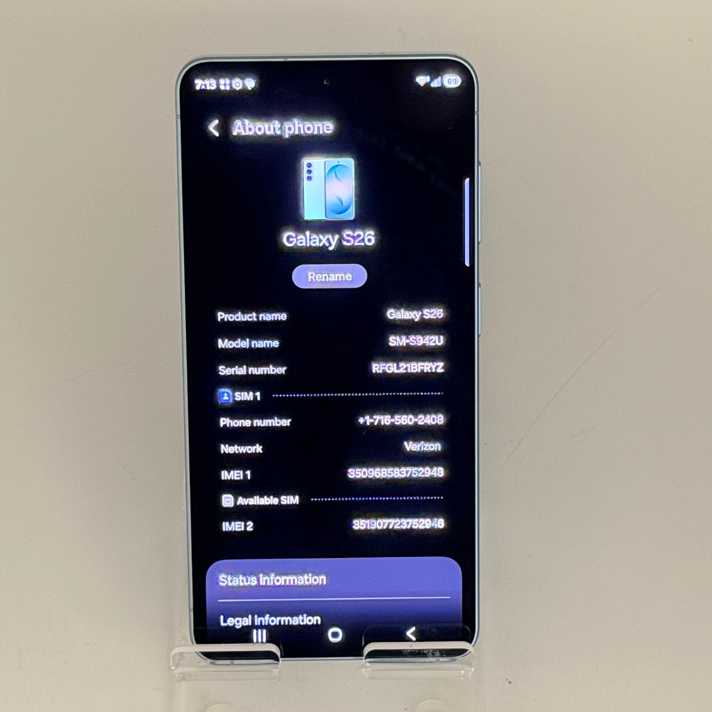 Samsung Galaxy S26 256GB Blue Unlocked