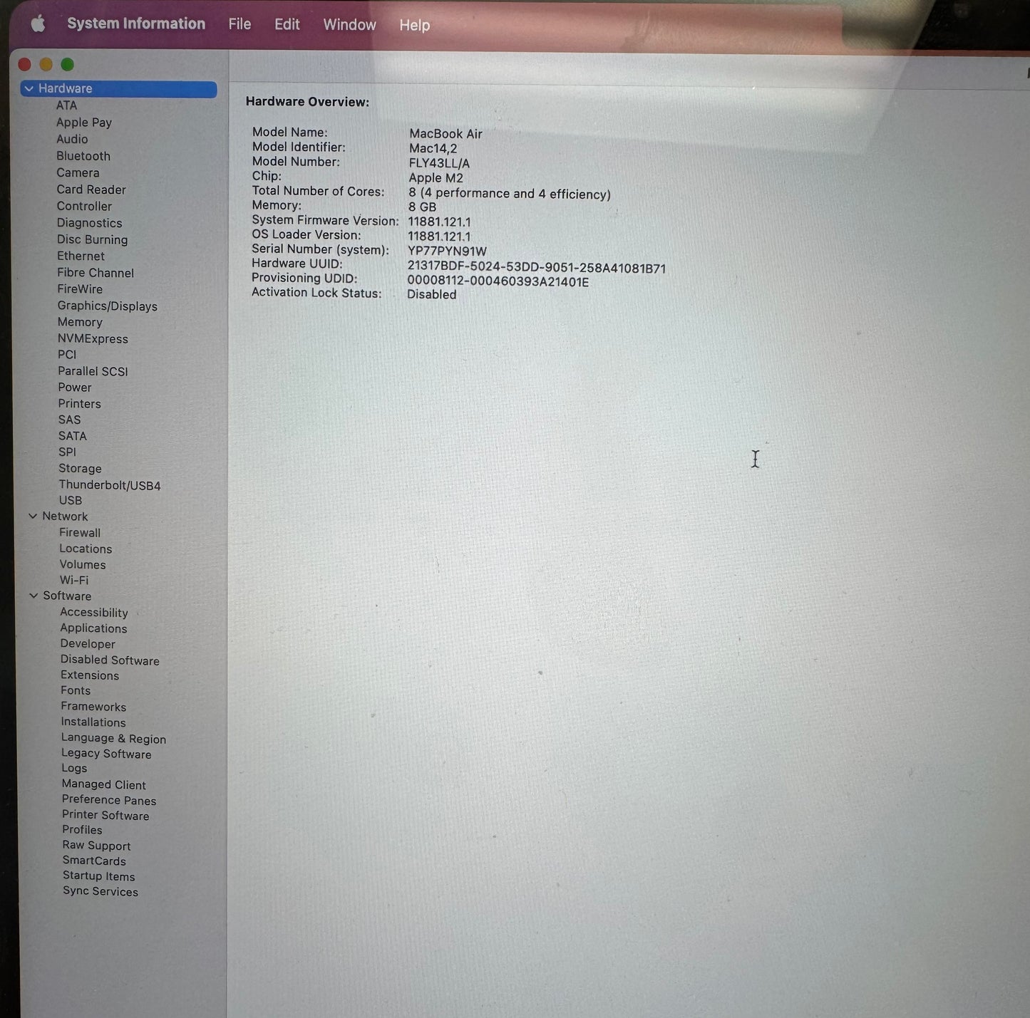 Apple MacBook Air M2 A2681 2022 - Blue - 512GB SSD - 8GB RAM - Used