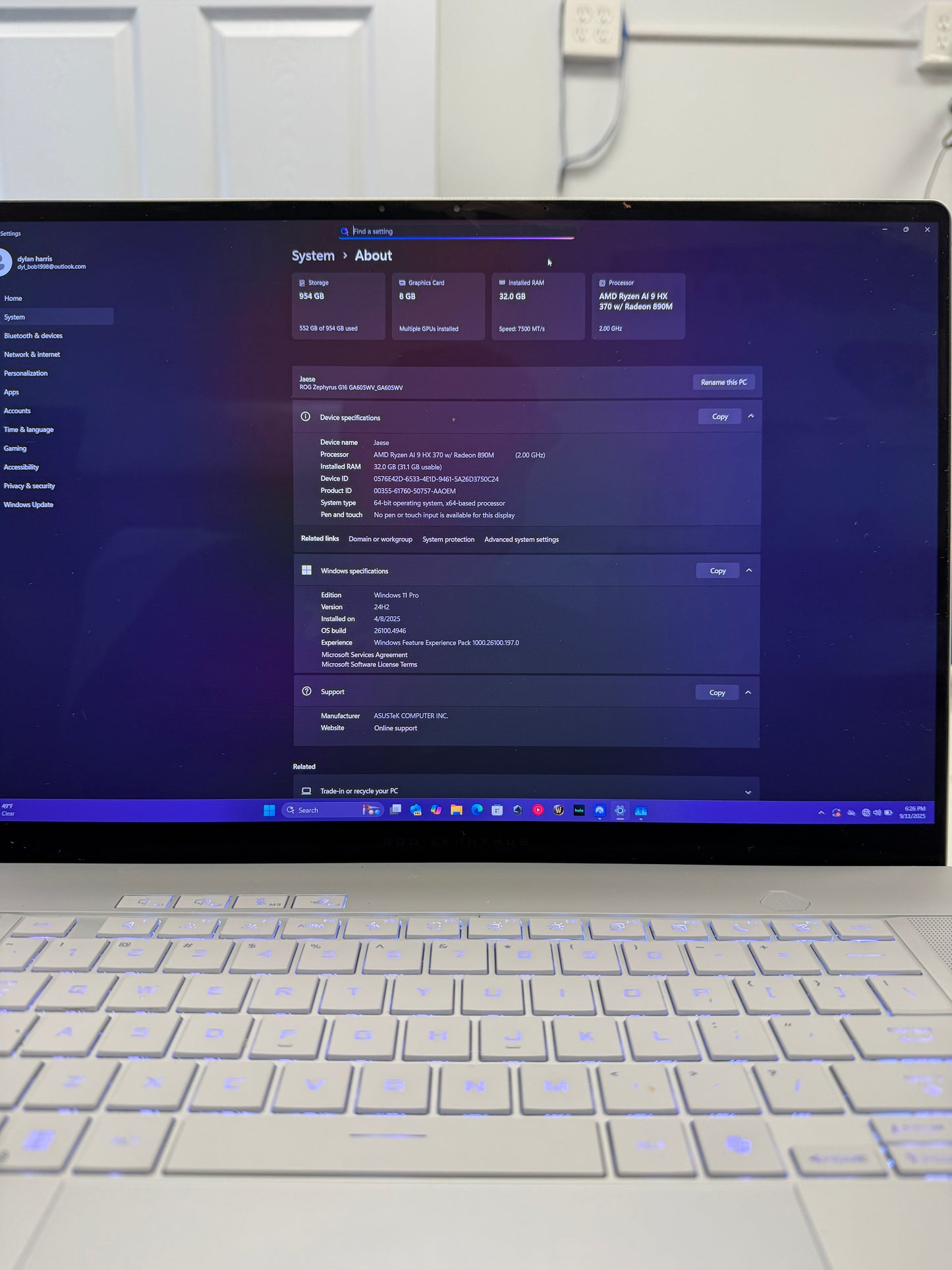 Asus Zephyrus ROG G16 Laptop - 1TB Storage, 32GB RAM, Gray, Used