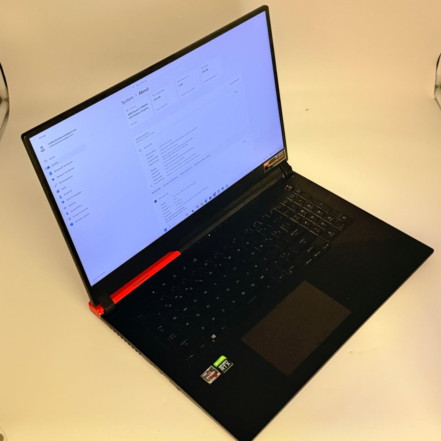 ASUS ROG Strix G17 Gaming Laptop 17.3-inch Ryzen 9 5900HX RTX 3060 16GB 1TB SSD - Used A