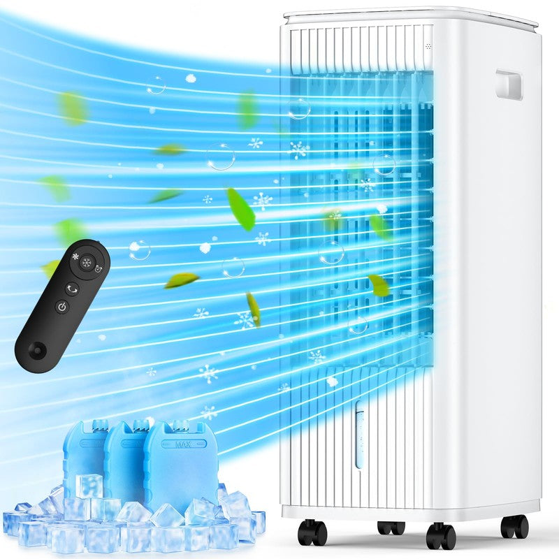 Evaporative Air Cooler 3-in-1 Portable Air Fan Swamp Cooler w/ Remote 1.8 Gal