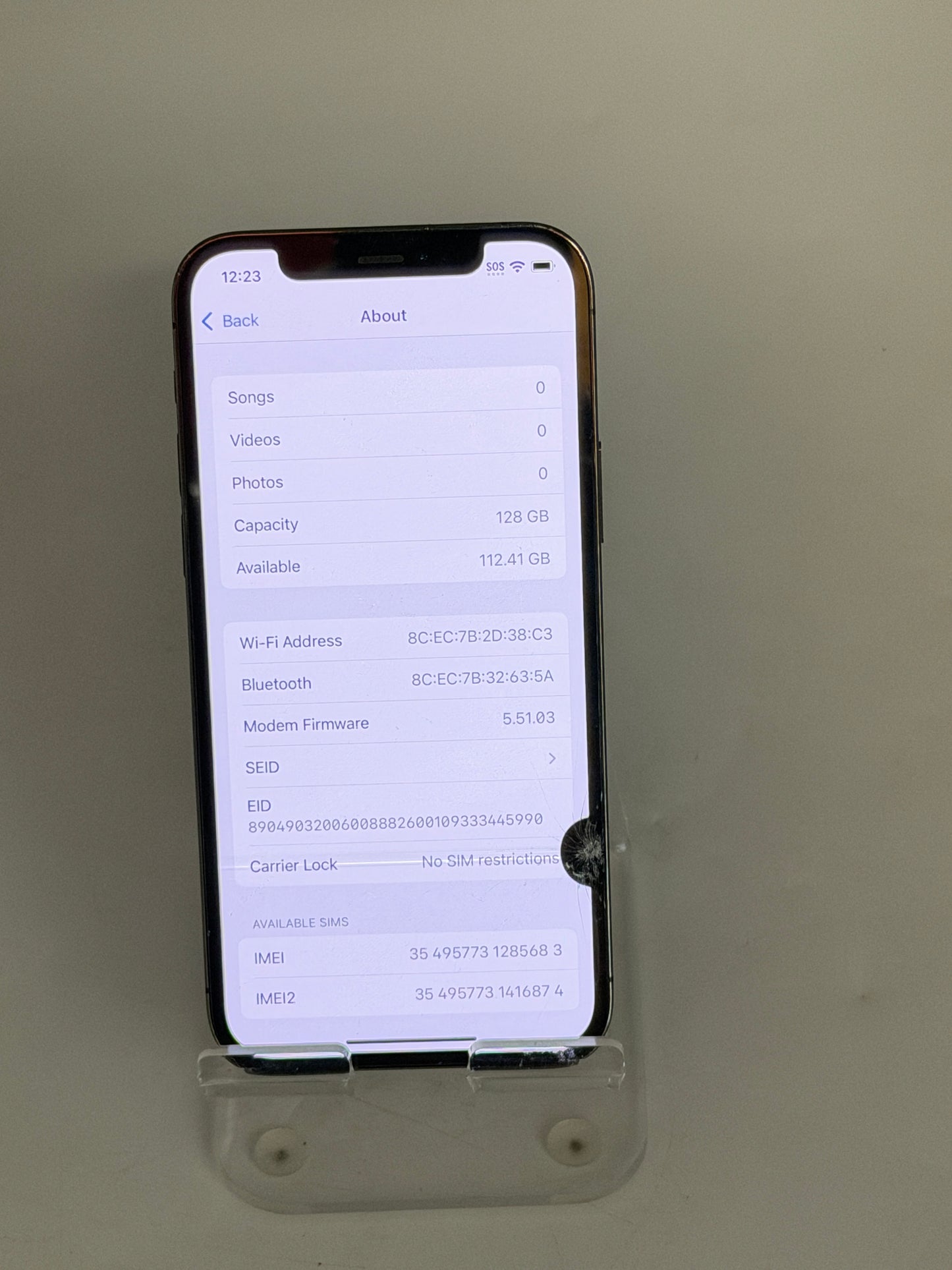 Apple iPhone 12 Pro 128GB Black Unlocked - Broken