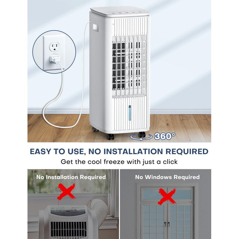 Evaporative Air Cooler 3-in-1 Portable Air Fan Swamp Cooler w/ Remote 1.8 Gal