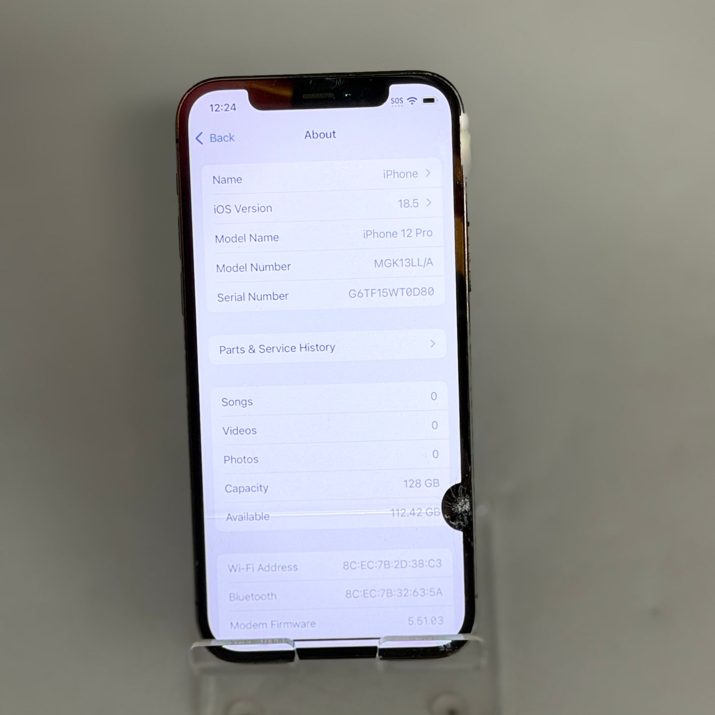 Apple iPhone 12 Pro 128GB Black Unlocked - Broken