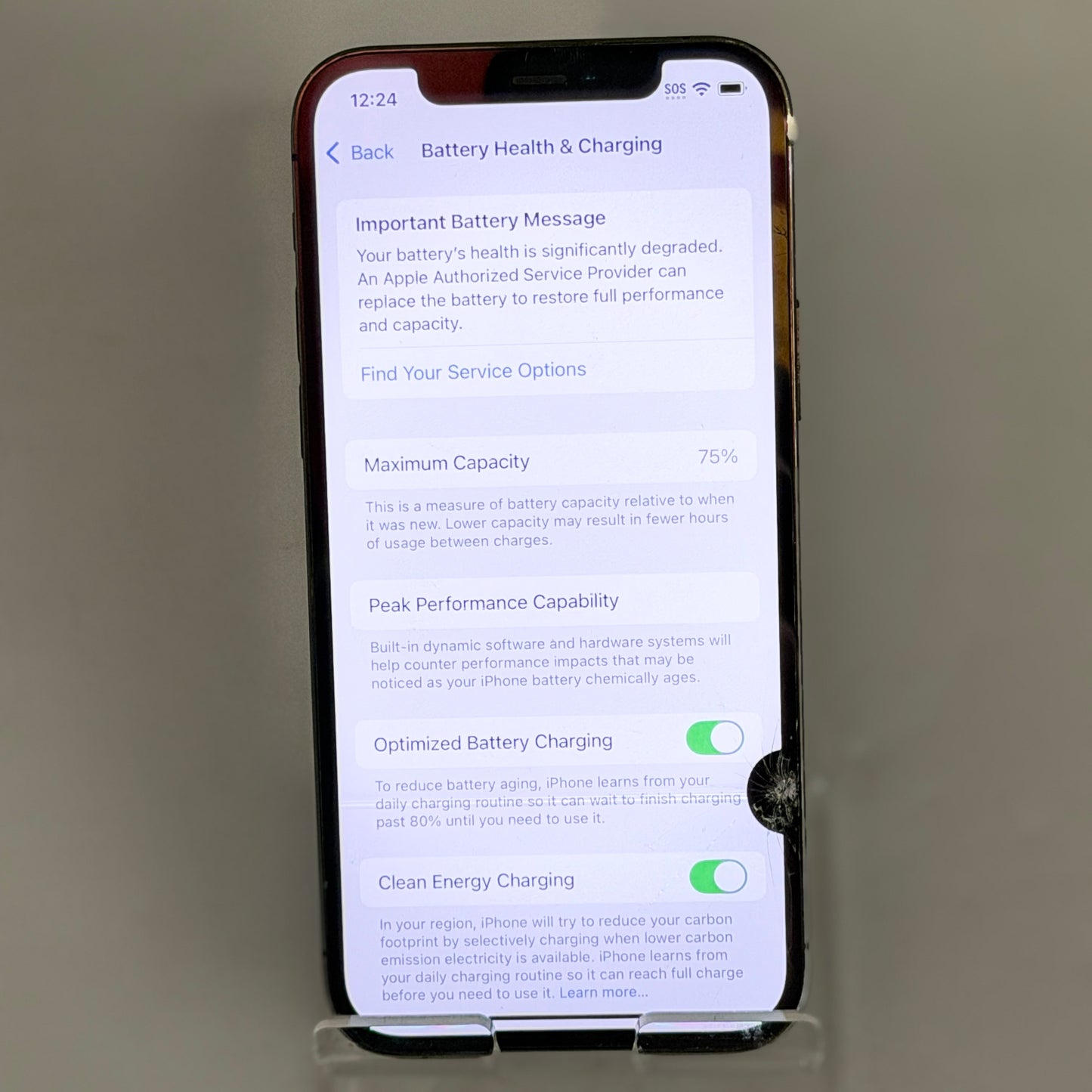 Apple iPhone 12 Pro 128GB Black Unlocked - Broken