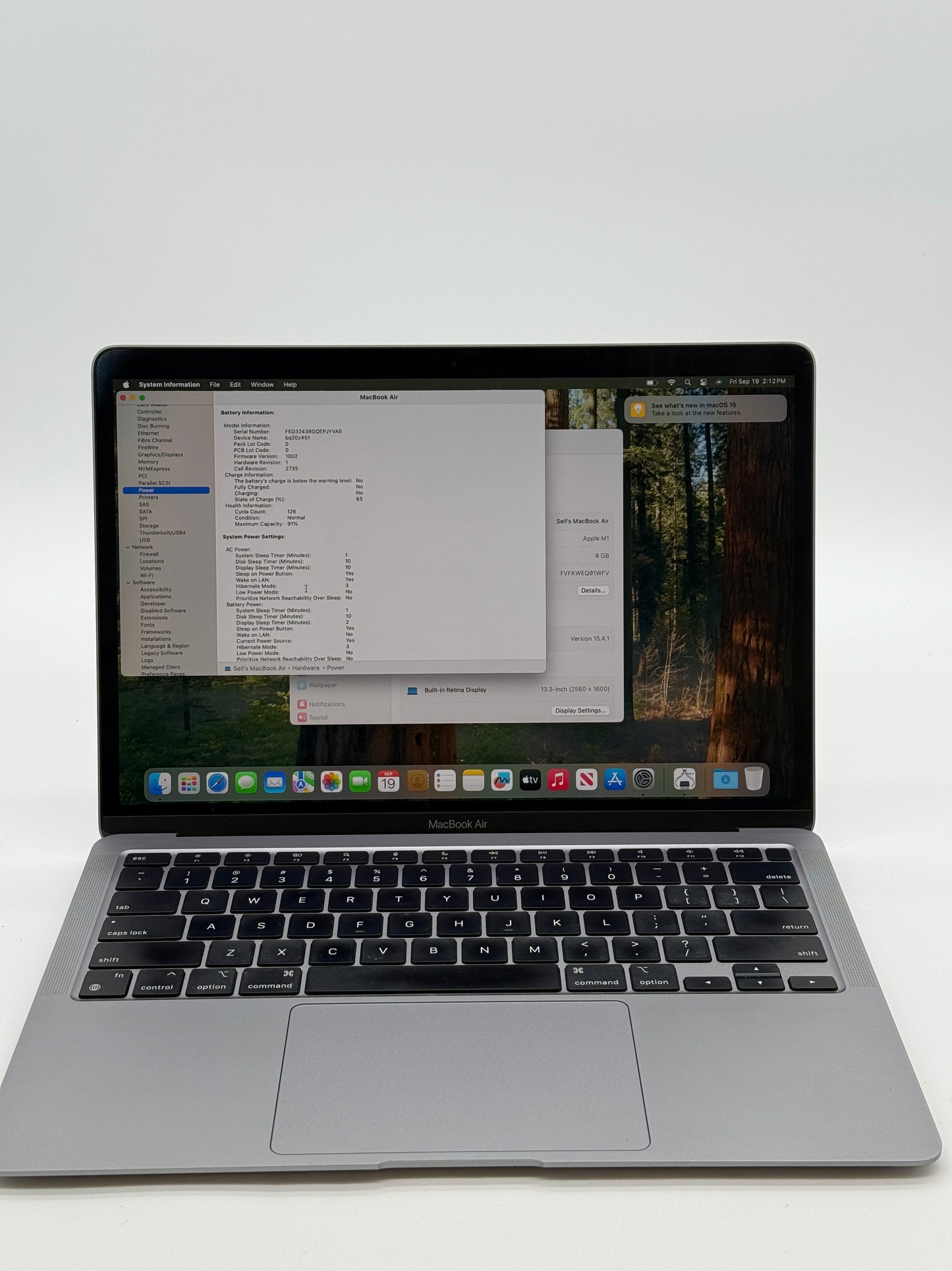 Apple MacBook Air 13” 2020 A2337 M1 Chip 8GB RAM 256GB SSD Space Gray - Good