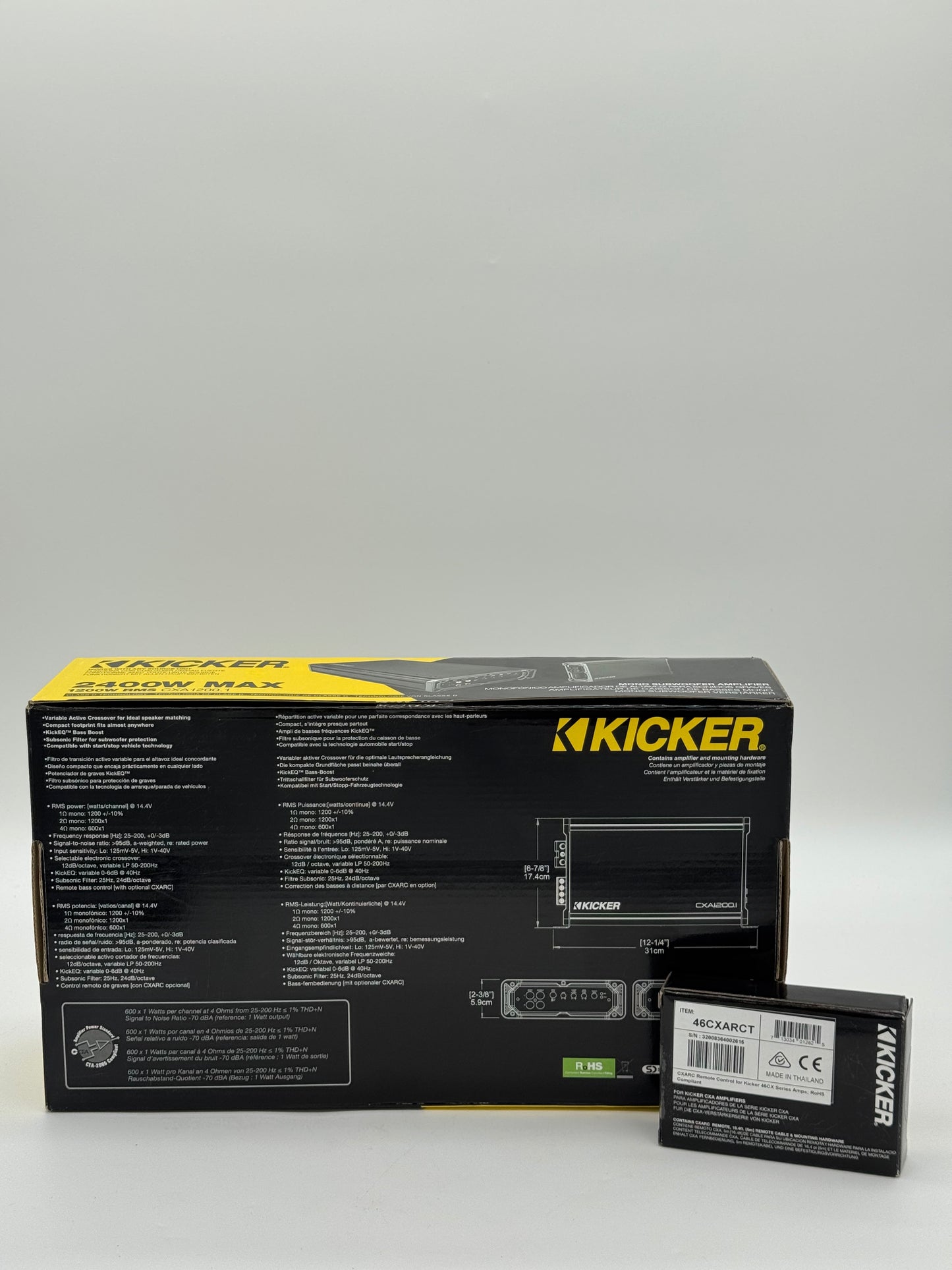 Kicker CXA 1200.1 Amplifier 2400W Max 1200W RMS - New In Box