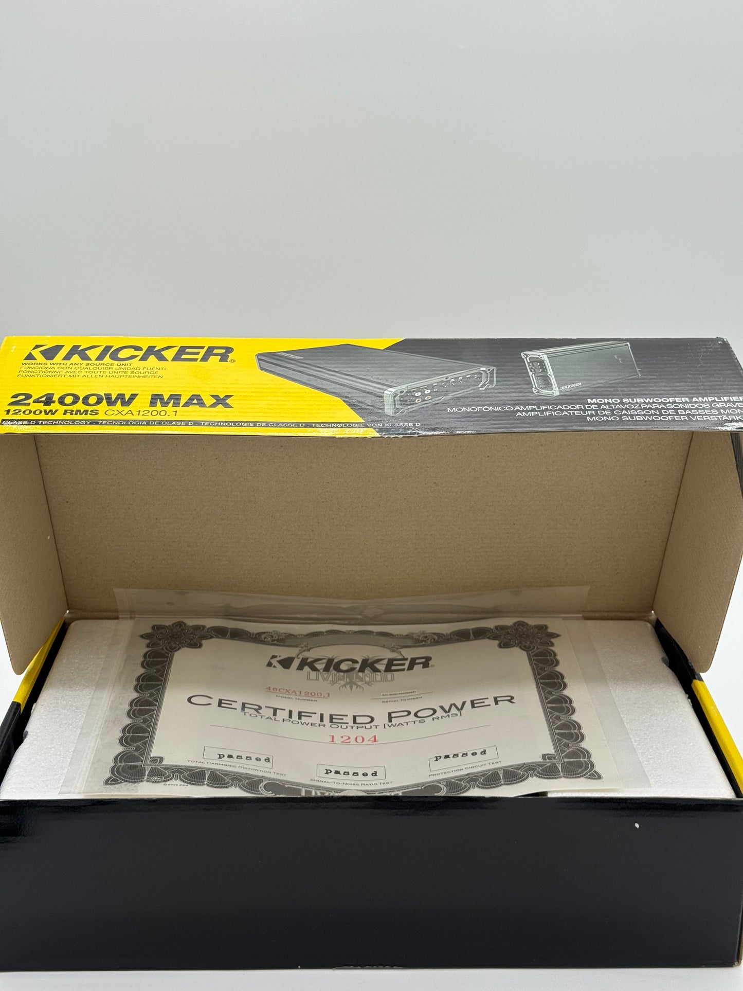 Kicker CXA 1200.1 Amplifier 2400W Max 1200W RMS - New In Box