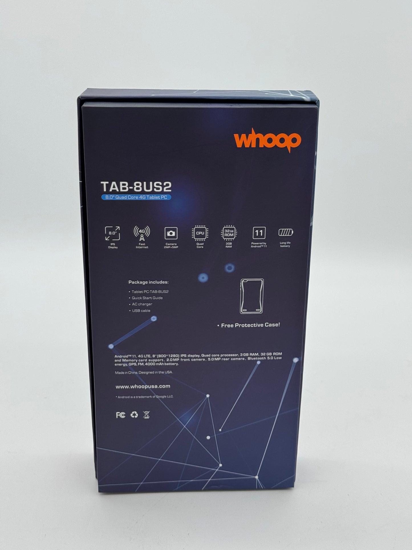 Whoop Tab-8US2 Tablet - 32GB, Unlocked, WiFi, Black