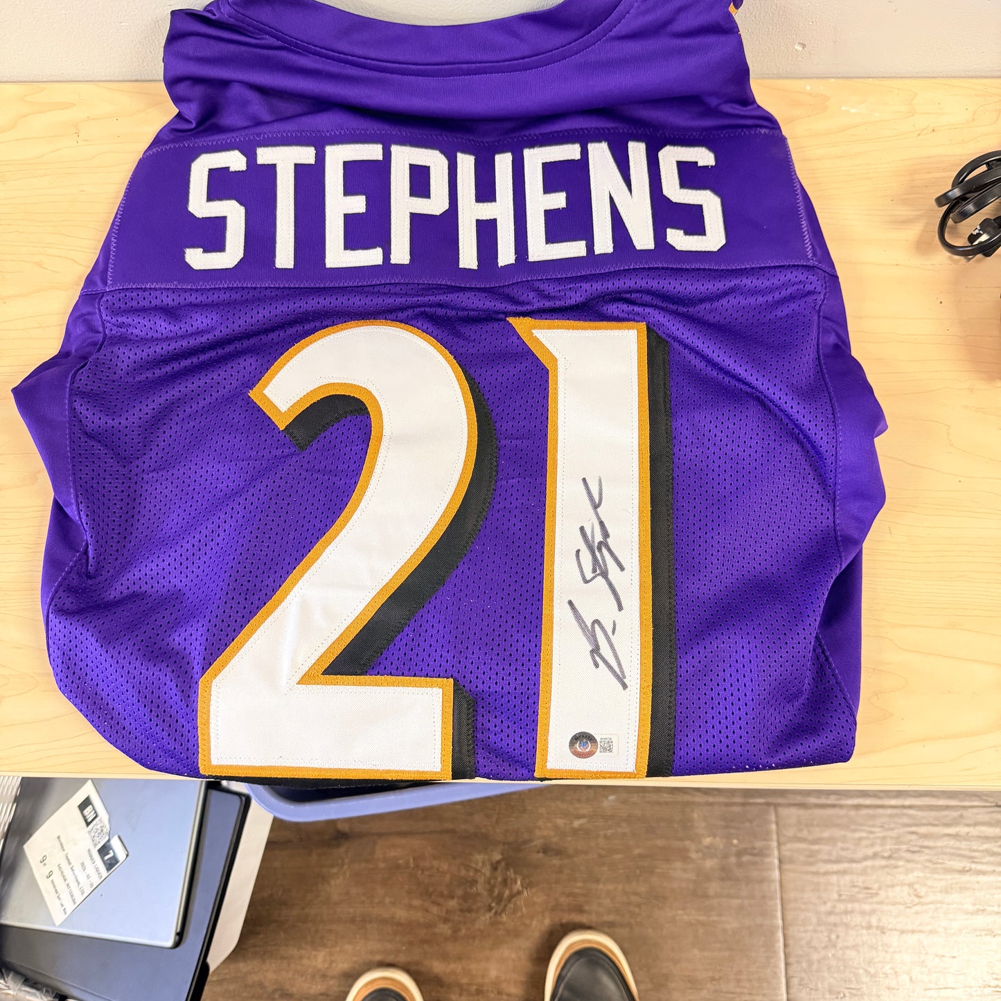 Brandon Stephens Signed Baltimore Ravens Custom Purple Jersey Autographed Beckett BAS