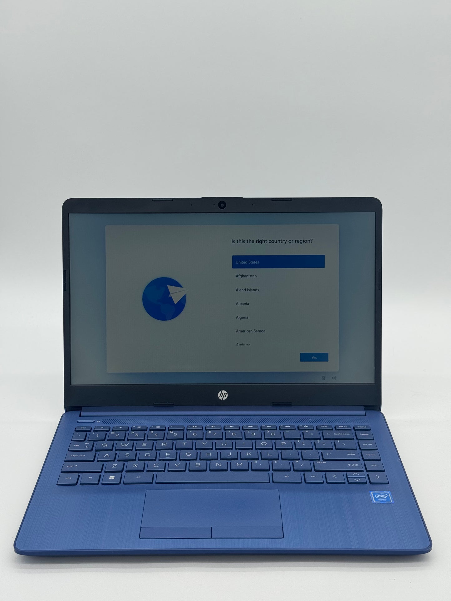 HP 14-cf2111wm Laptop - Intel Celeron, 4GB RAM, 64GB SSD, Blue, Great Condition