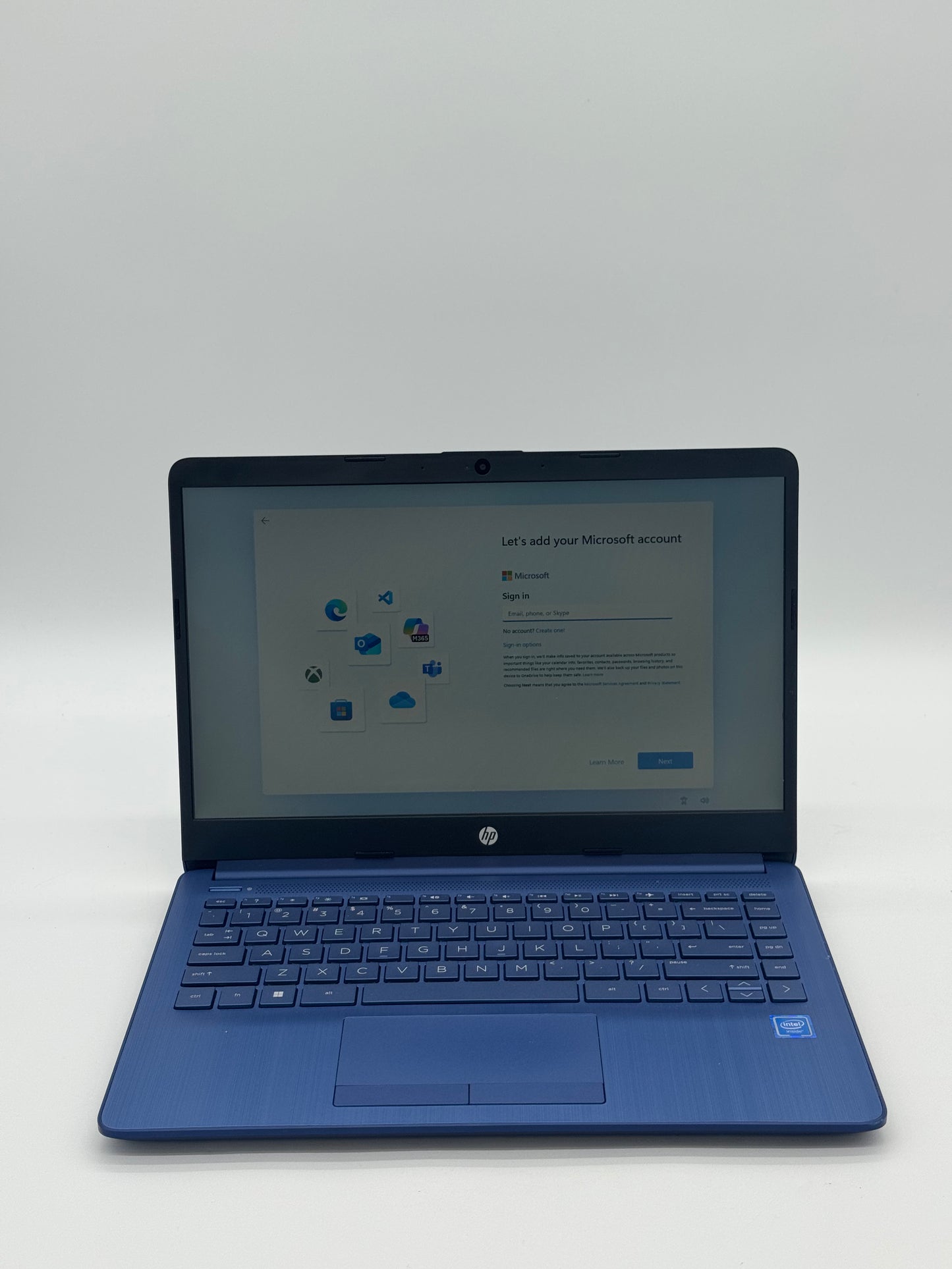 HP 14-cf2111wm Laptop - Intel Celeron, 4GB RAM, 64GB SSD, Blue, Great Condition