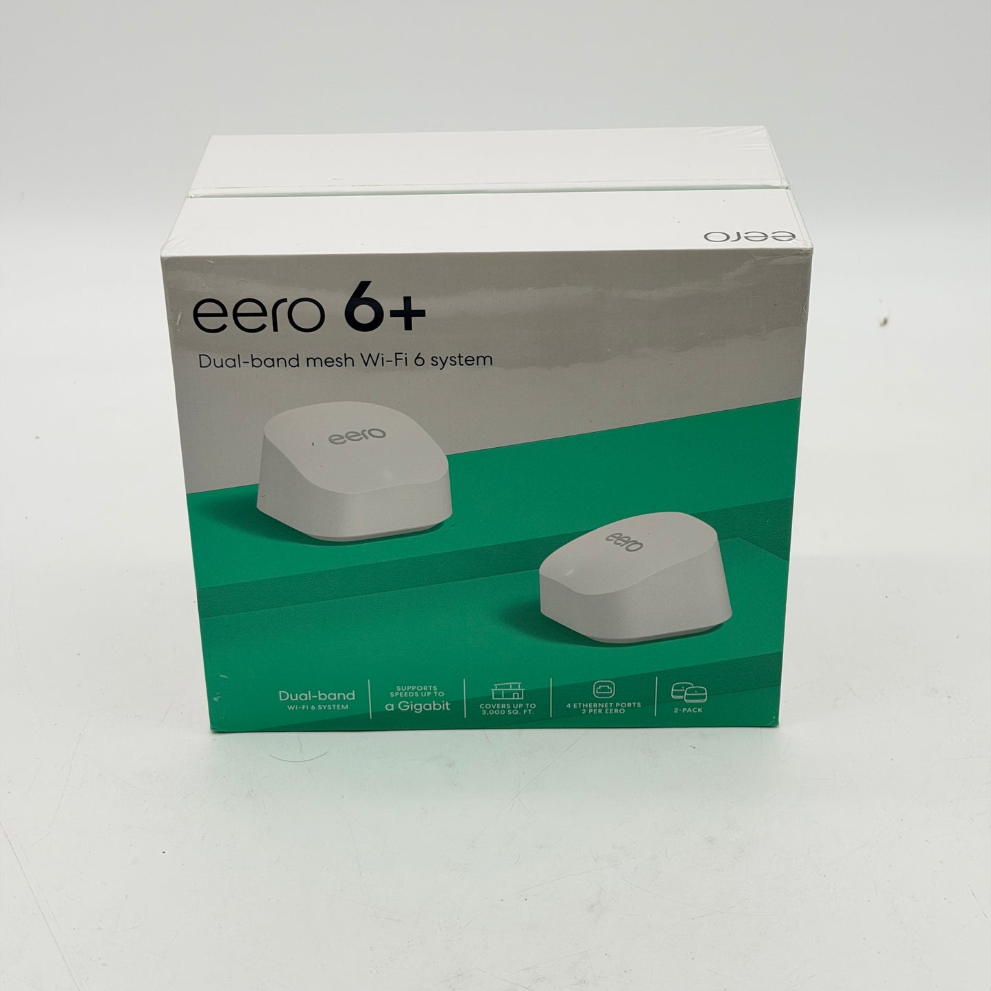 •	Amazon eero 6+ Dual-Band Mesh Wi-Fi 6 Router AX3000 R010001 - New In Box Sealed
