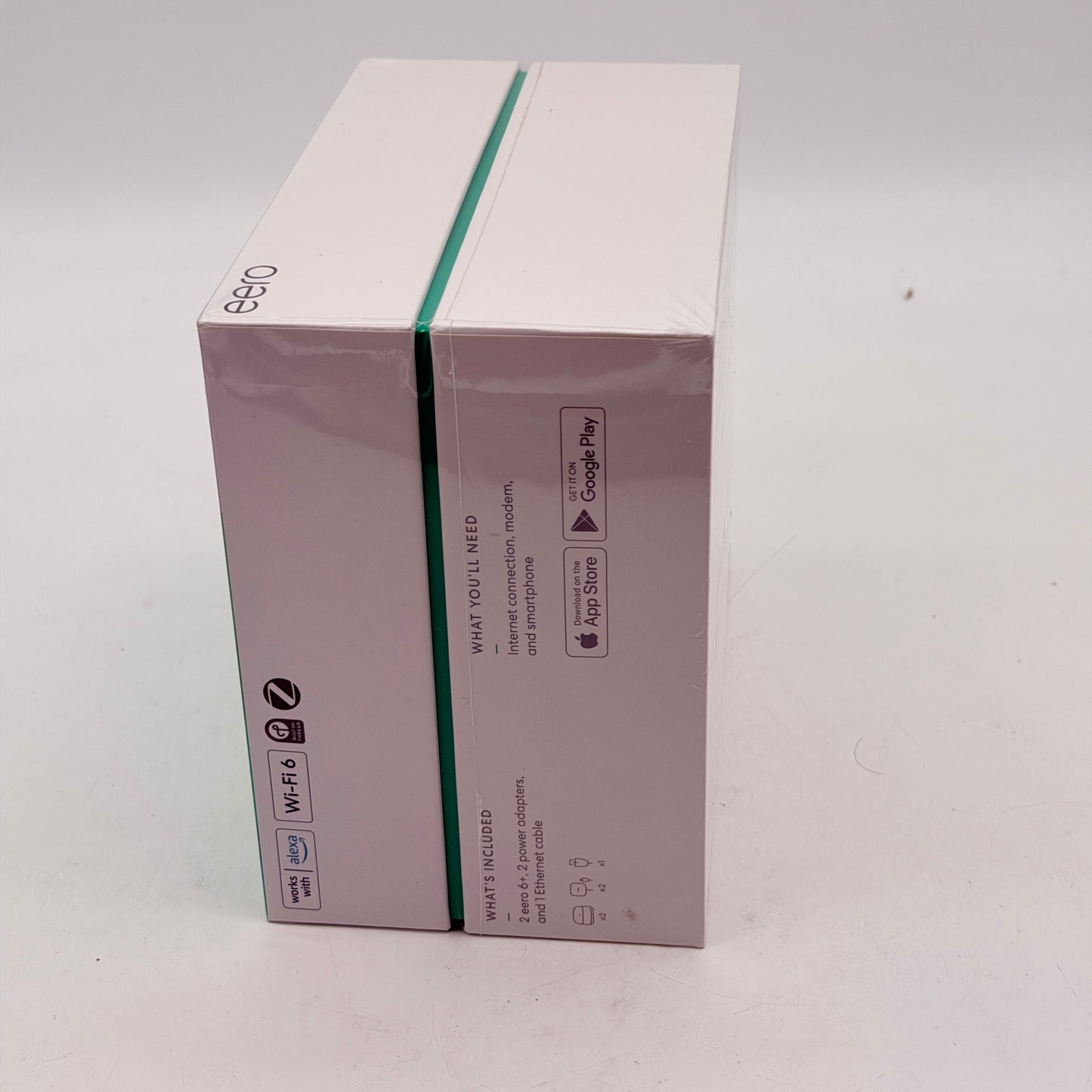 •	Amazon eero 6+ Dual-Band Mesh Wi-Fi 6 Router AX3000 R010001 - New In Box Sealed