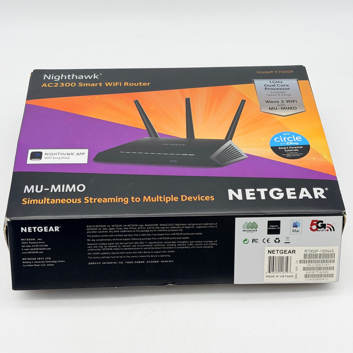 NETGEAR Nighthawk AC2300 Smart WiFi Router R7000P Dual-Band Black Tested Grade A
