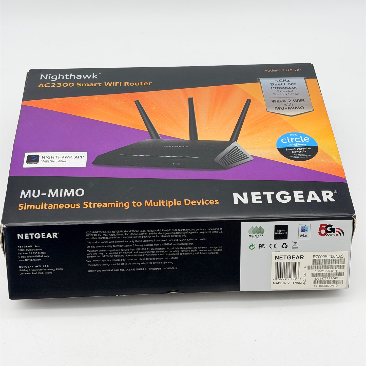 NETGEAR Nighthawk AC2300 Smart WiFi Router R7000P Dual-Band Black Tested Grade A