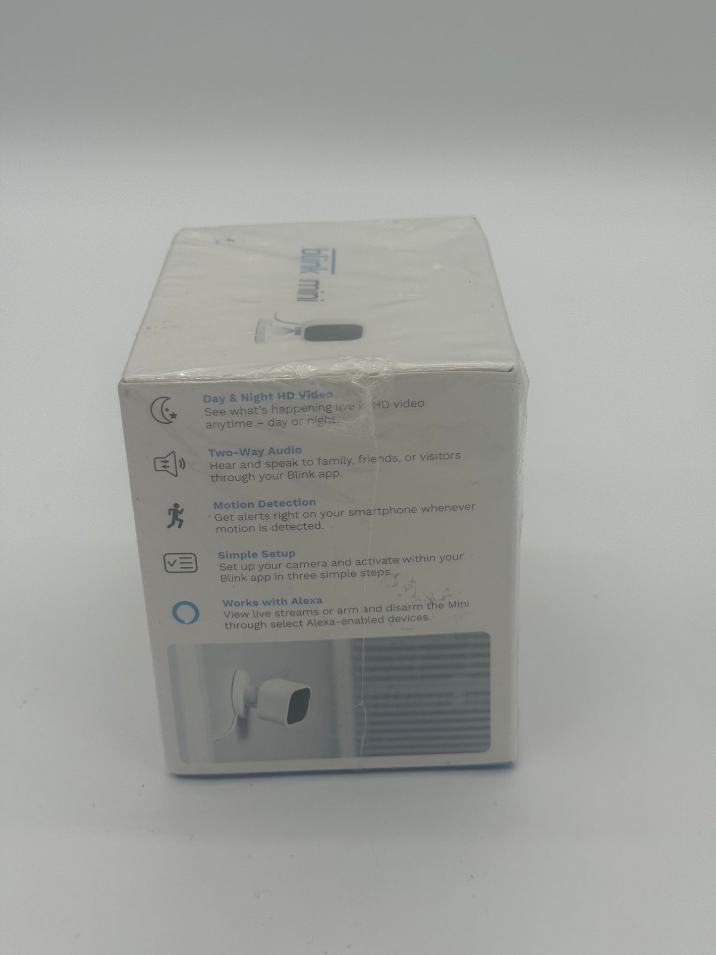Blink Mini Indoor 1080p Wireless Security Camera - New In Box - White