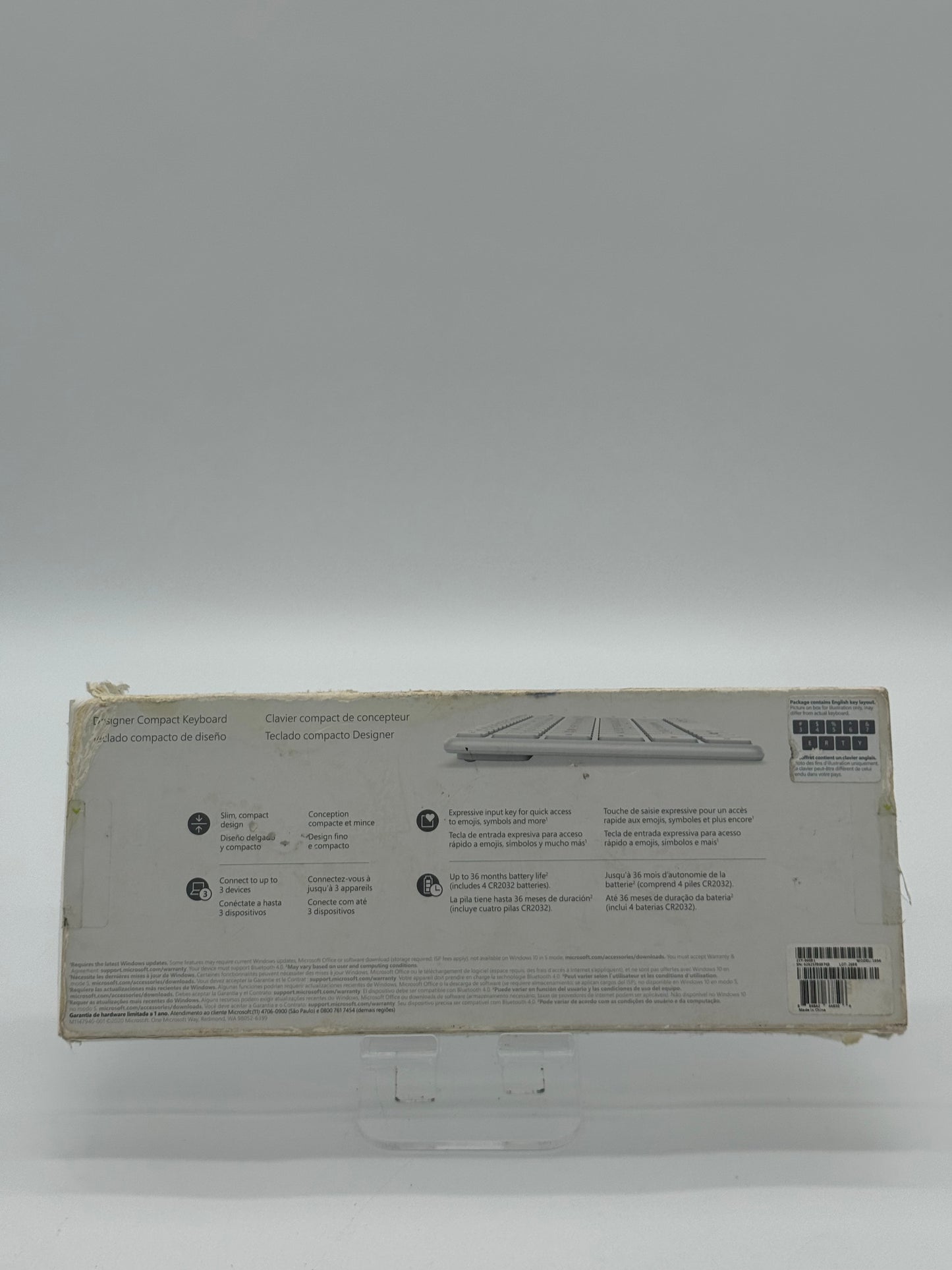 Microsoft 1954 Gray Keyboard - Brand New Condition - Free Shipping - damaged box