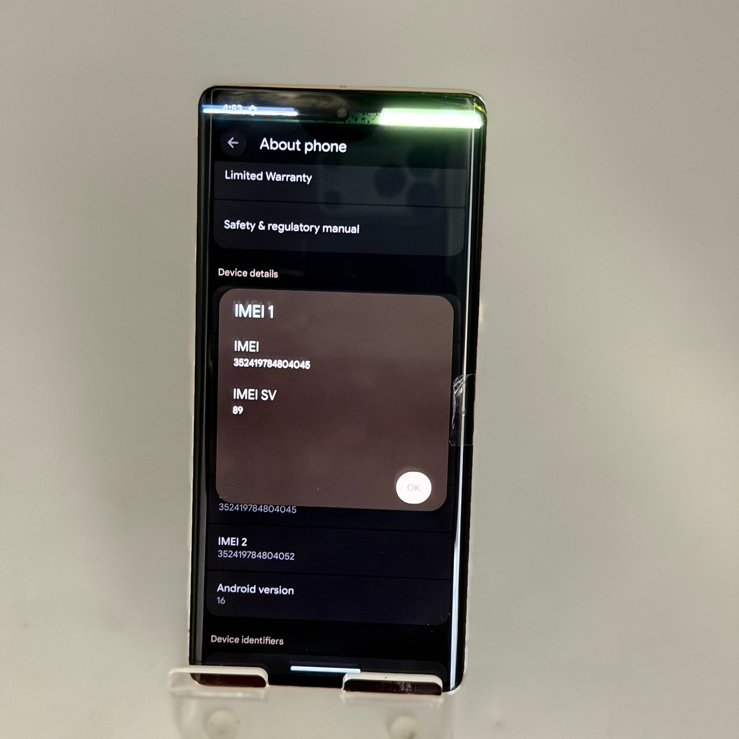 Google Pixel 7 Pro 128GB Hazel Unlocked Clean IMEI Broken Screen PARTS ONLY