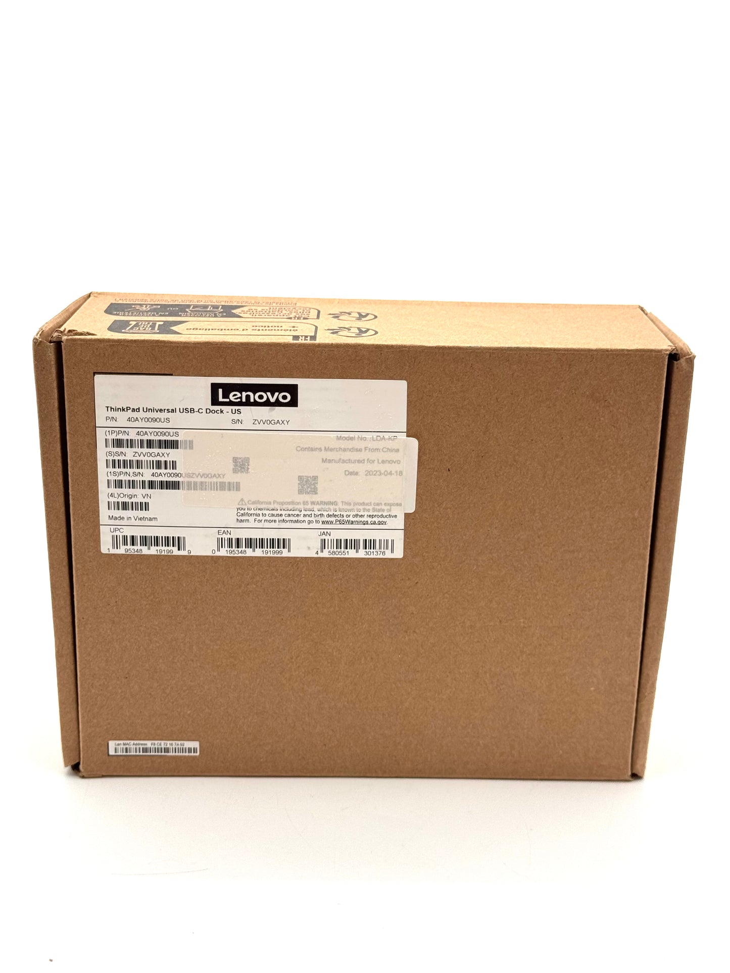 Lenovo ThinkPad Universal USB-C Docking Station 40AY 90W Adapter Open Box Mint