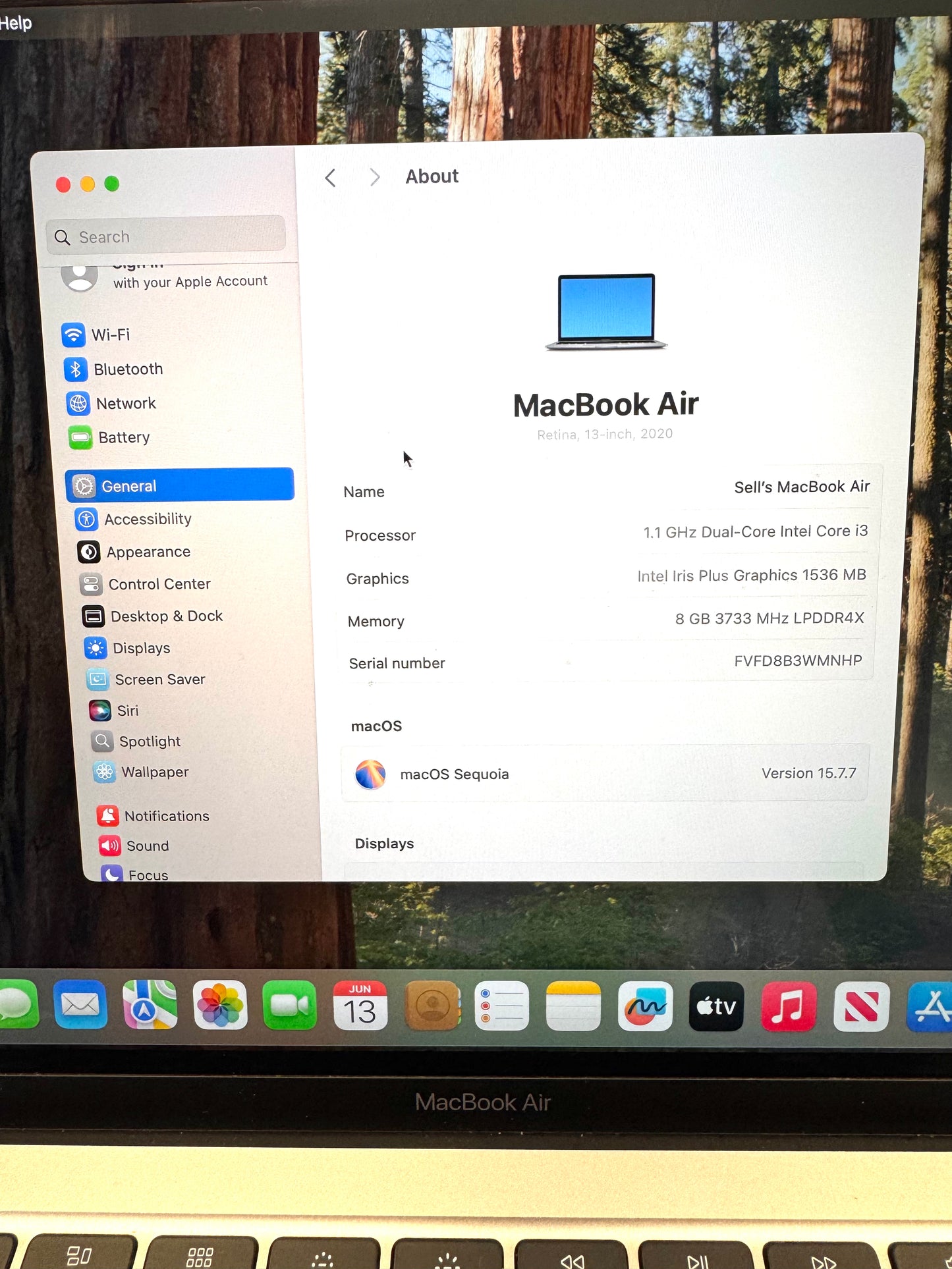 Apple MacBook Air 13" Retina A2179 2020 Space Gray 8GB RAM 256GB SSD Tested