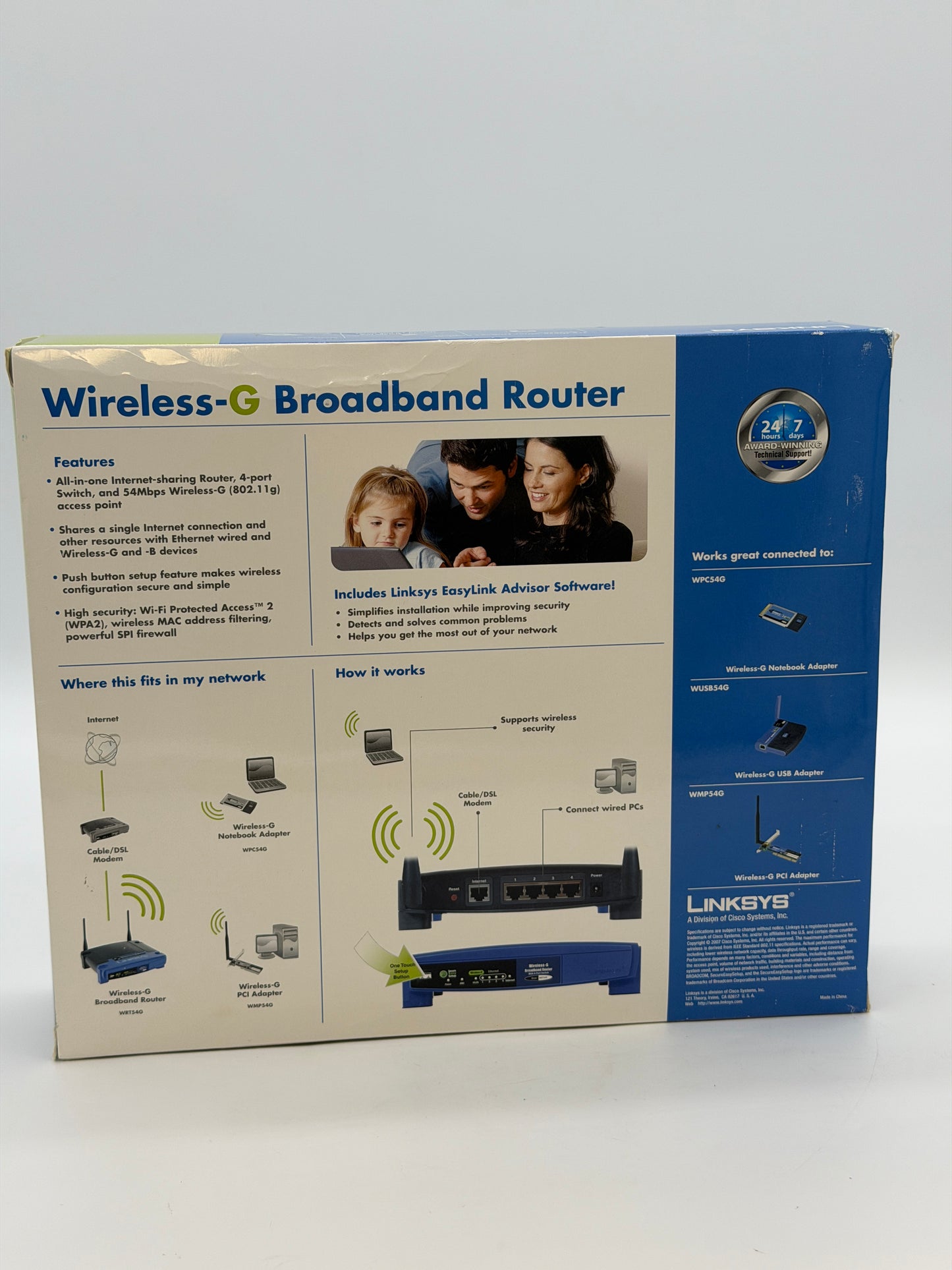 Linksys WRT54G 54 Mbps 4-Port 10/100 Wireless G Broadband Router Speed Booster