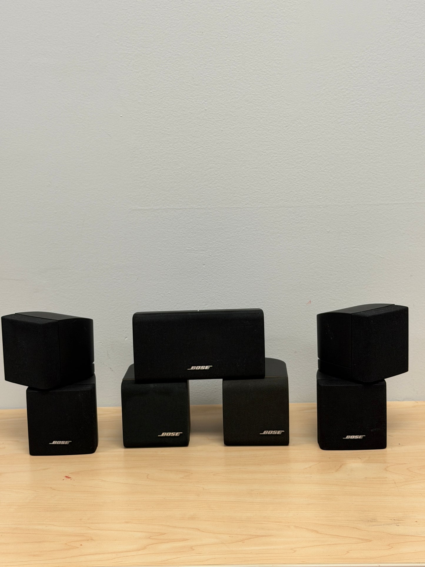 Bose Acoustimass Four Cube Shaped Speakers Works Surround Sound