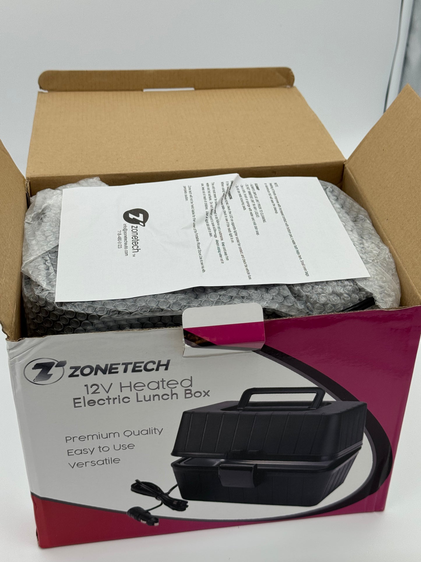 Zonetech 12V Heated Lunch Box - Black - New In Box