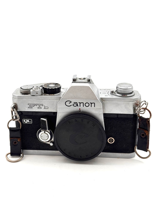 Vintage Canon FT QL 35mm SLR Film Camera Body Only - Rare Black Finish - Tested
