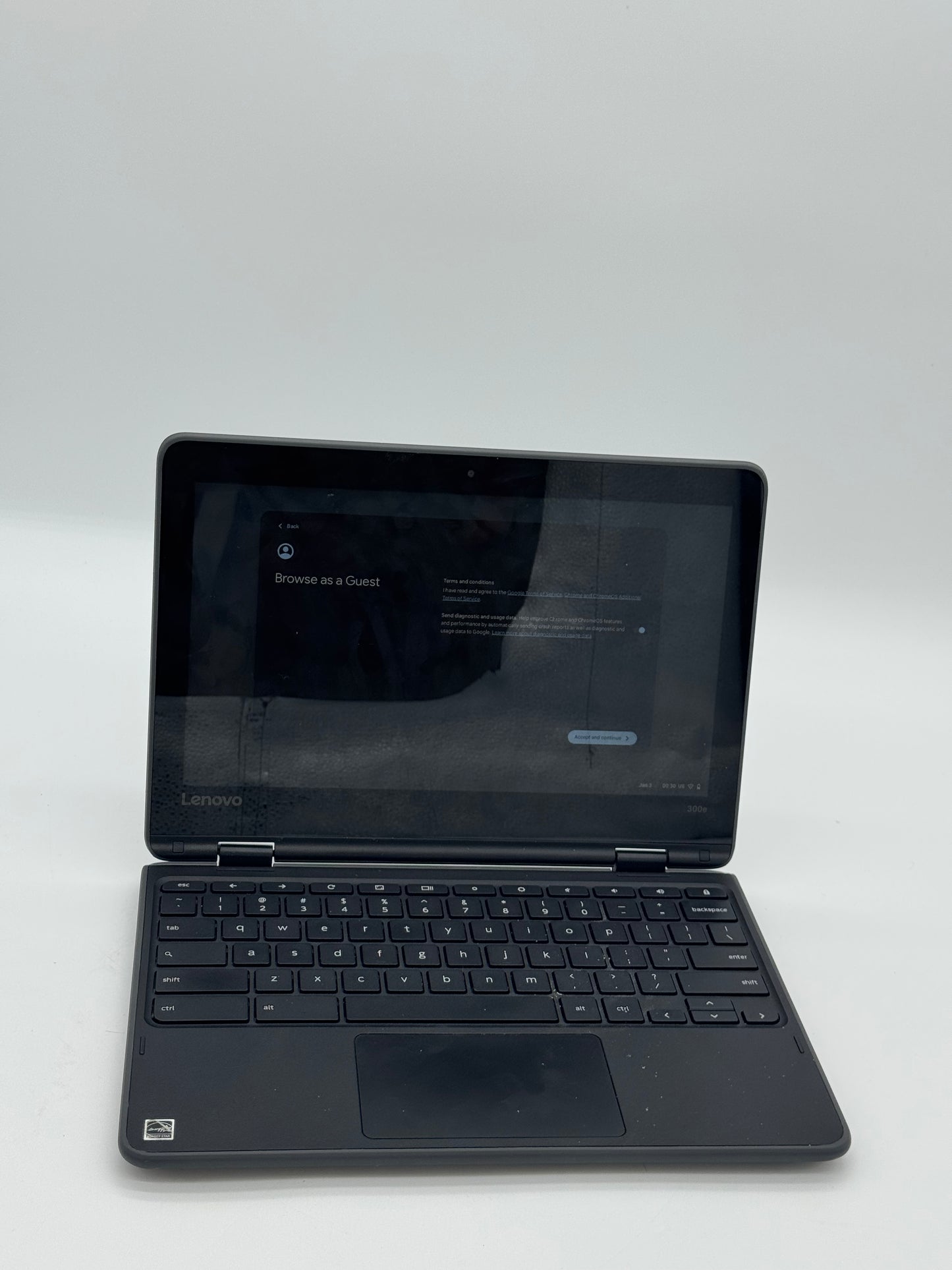 Lenovo 300E 11" Laptop - Used - A - Black - Intel Celeron, 4GB RAM, 32GB HDD