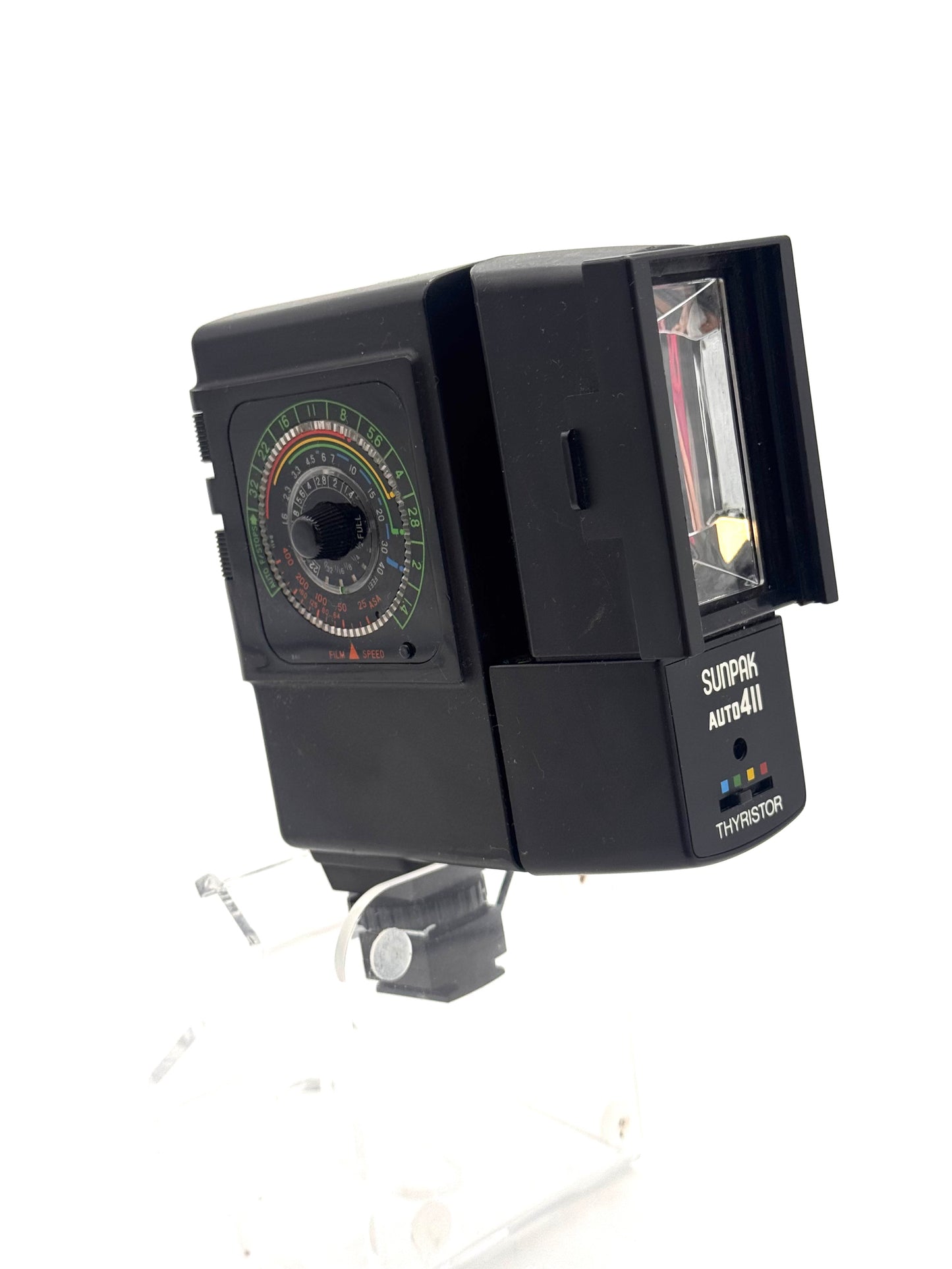 Sunpak Auto 411 Thyristor Shoe Mount Electronic Camera Flash - Tested & Working