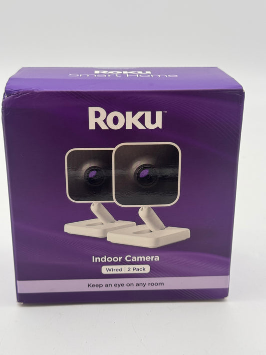 Roku Indoor Camera Wired (2-Pack) White Security Camera
