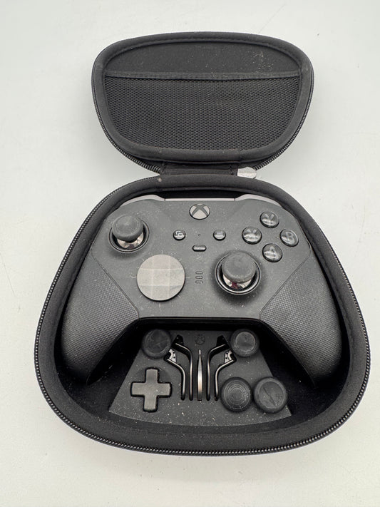 Microsoft Xbox Elite Series 2 Wireless Controller Black w/ Case Paddles TESTED